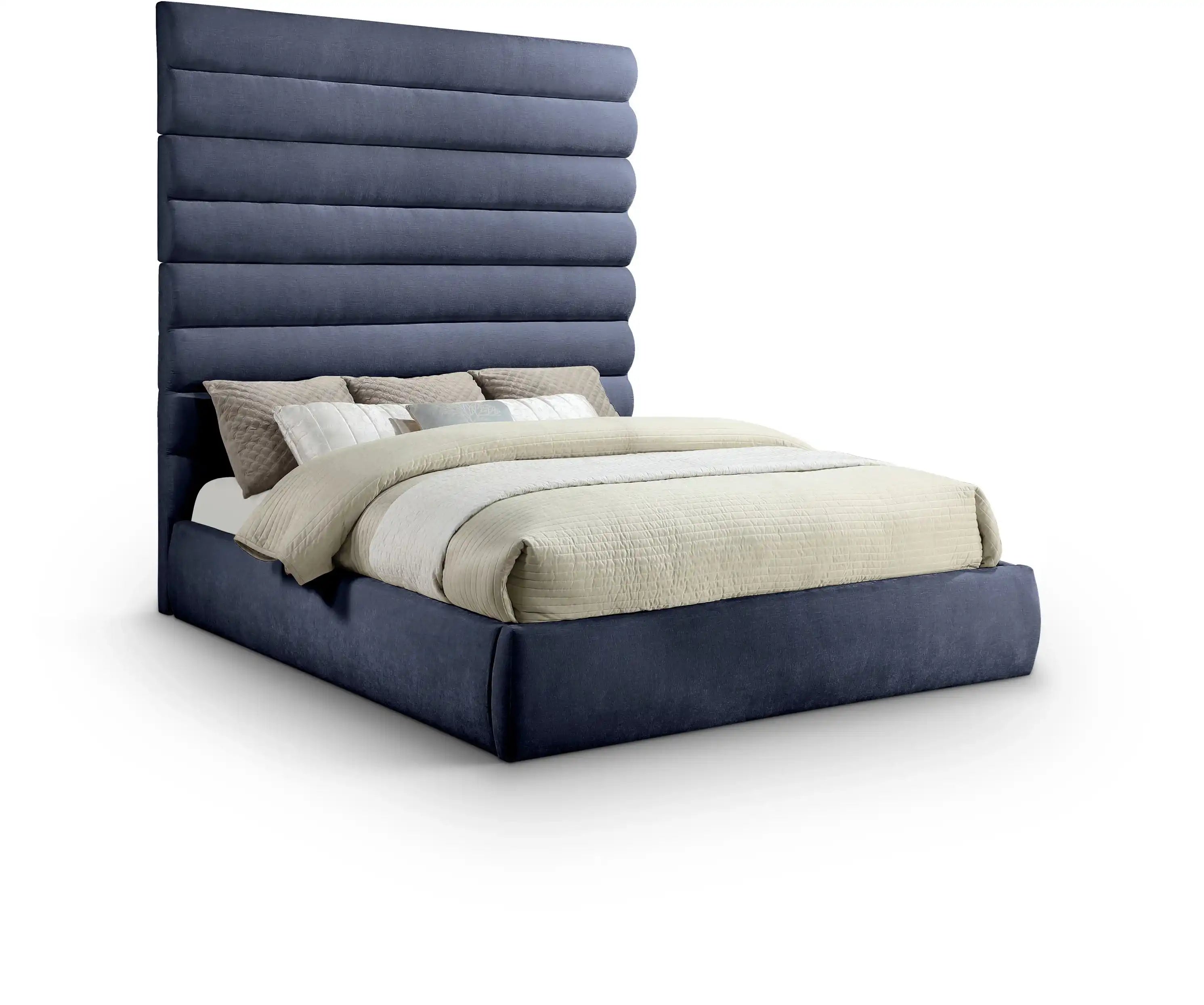 Adam - Chenille Fabric Bed With 89" Headboard - Best Buy Furniture