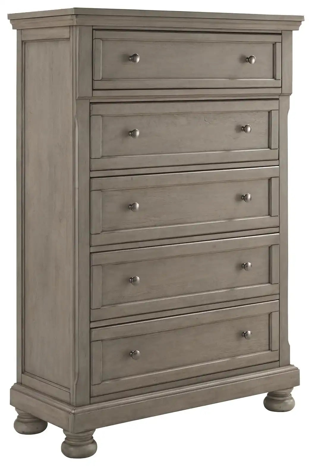 Lettner - Five Drawer Chest - 2-handles - Light Gray - Best Buy Furniture