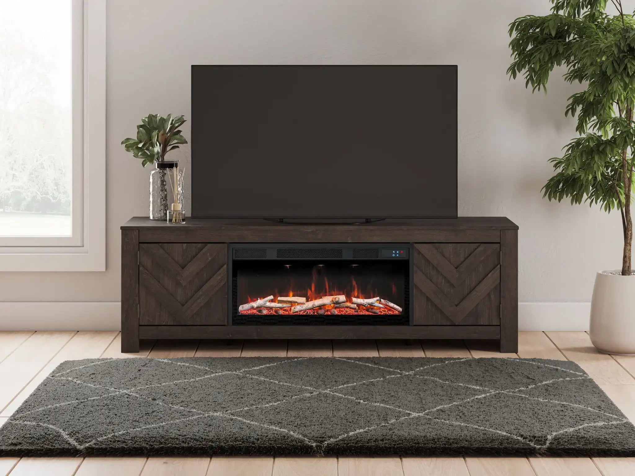 Cayboni - LG TV Stand With Fireplace Option - Best Buy Furniture