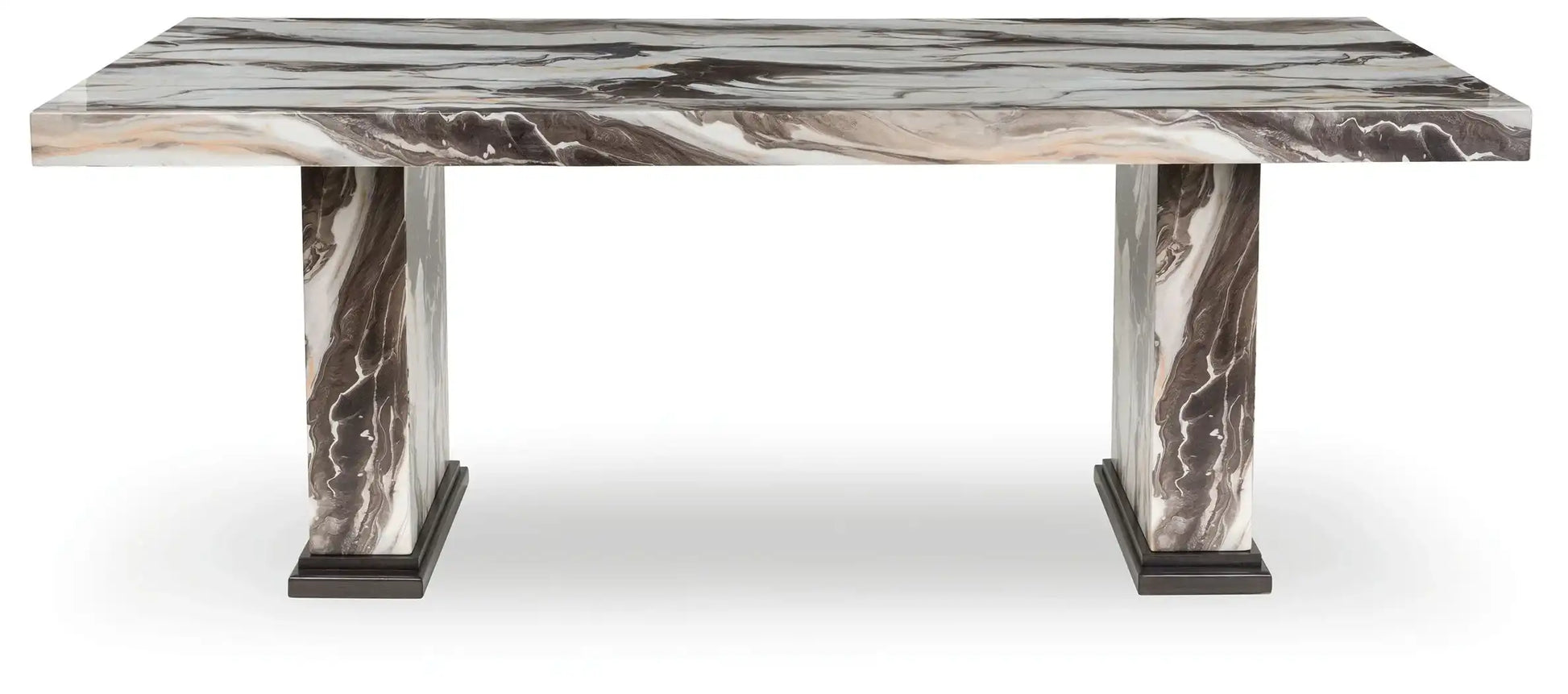 Jeshina - Dining Table - Dark Brown / Beige - Best Buy Furniture