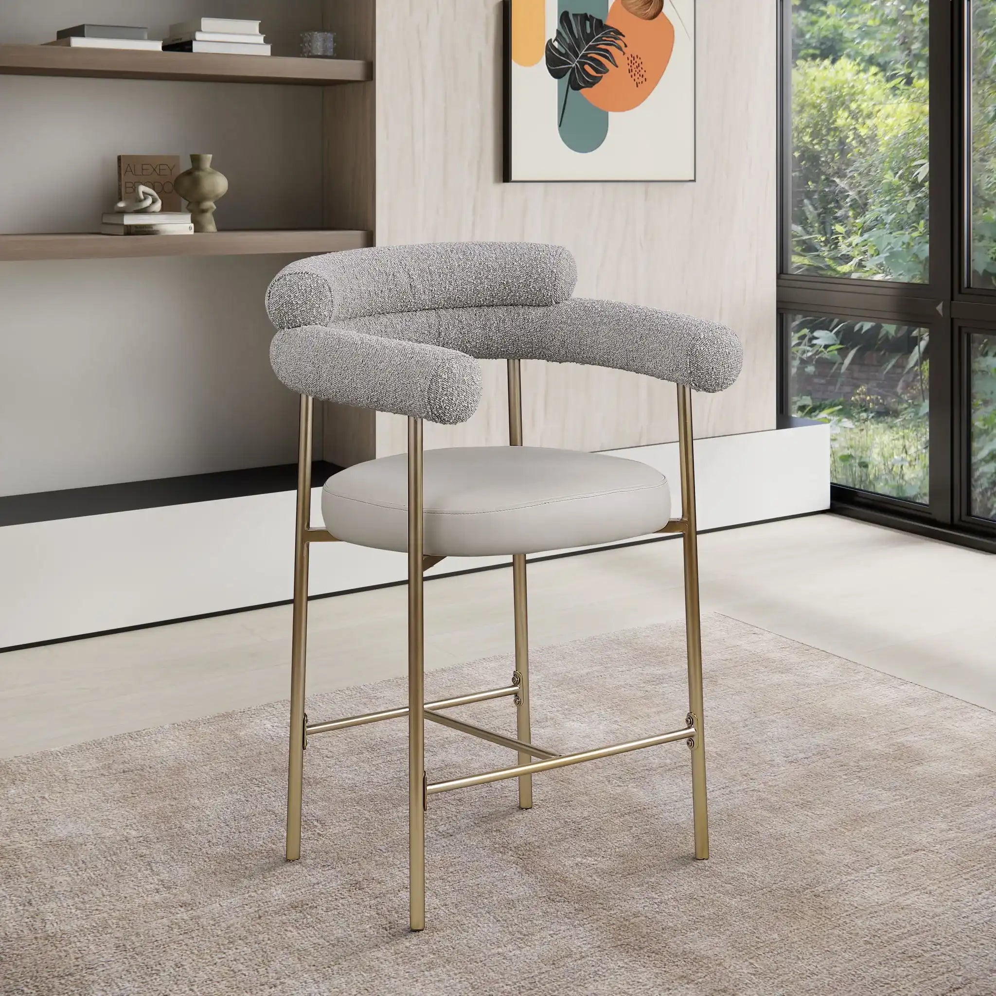 Blake - Counter Stool With Bronze Legs (Set of 2)