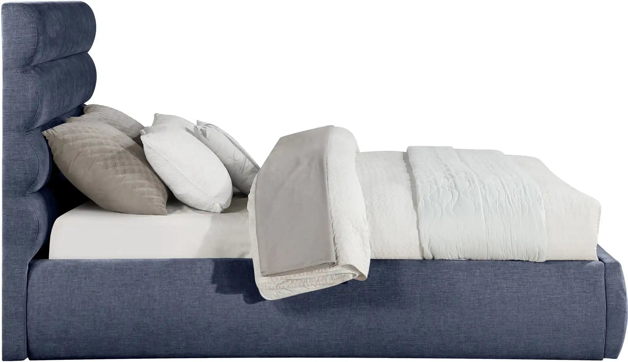 Adam - Chenille Fabric Bed With 52" Headboard