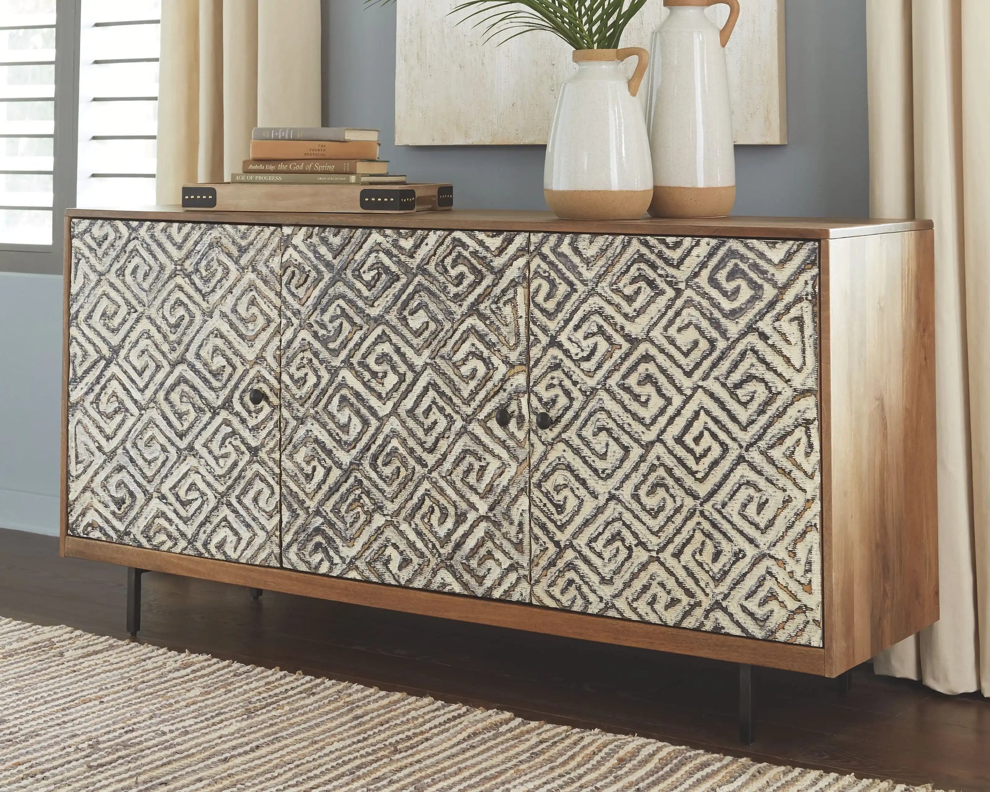 Kerrings - Accent Cabinet - Brown / Black / White - Best Buy Furniture