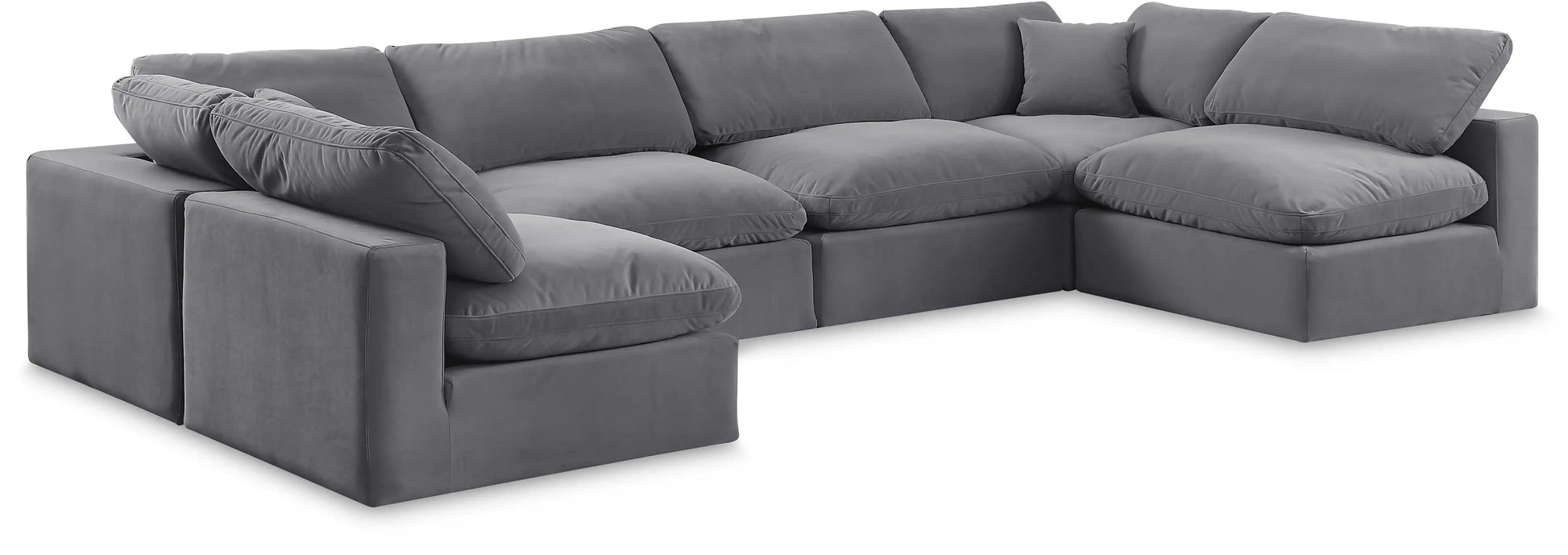 Comfy - 6 Piece Velvet Modular Armless Sectional - Best Buy Furniture