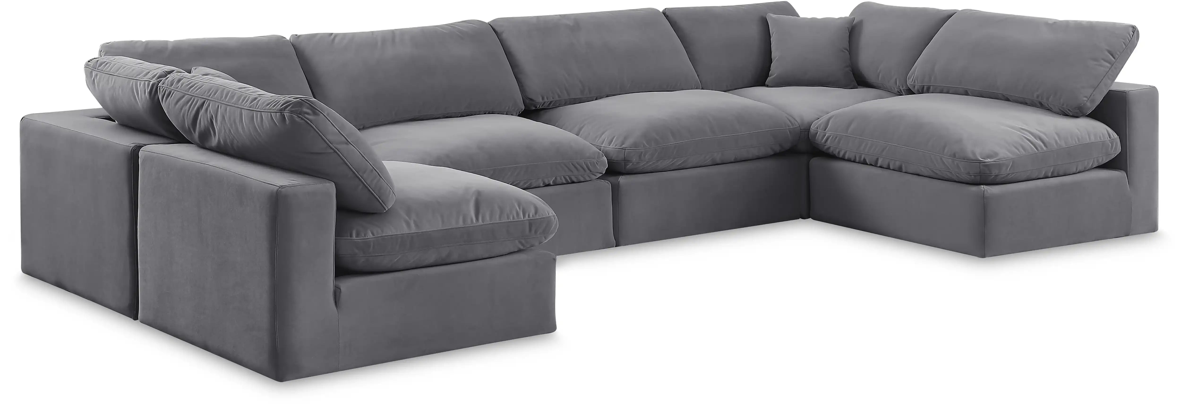 Comfy - 6 Piece Velvet Modular Armless Sectional - Best Buy Furniture