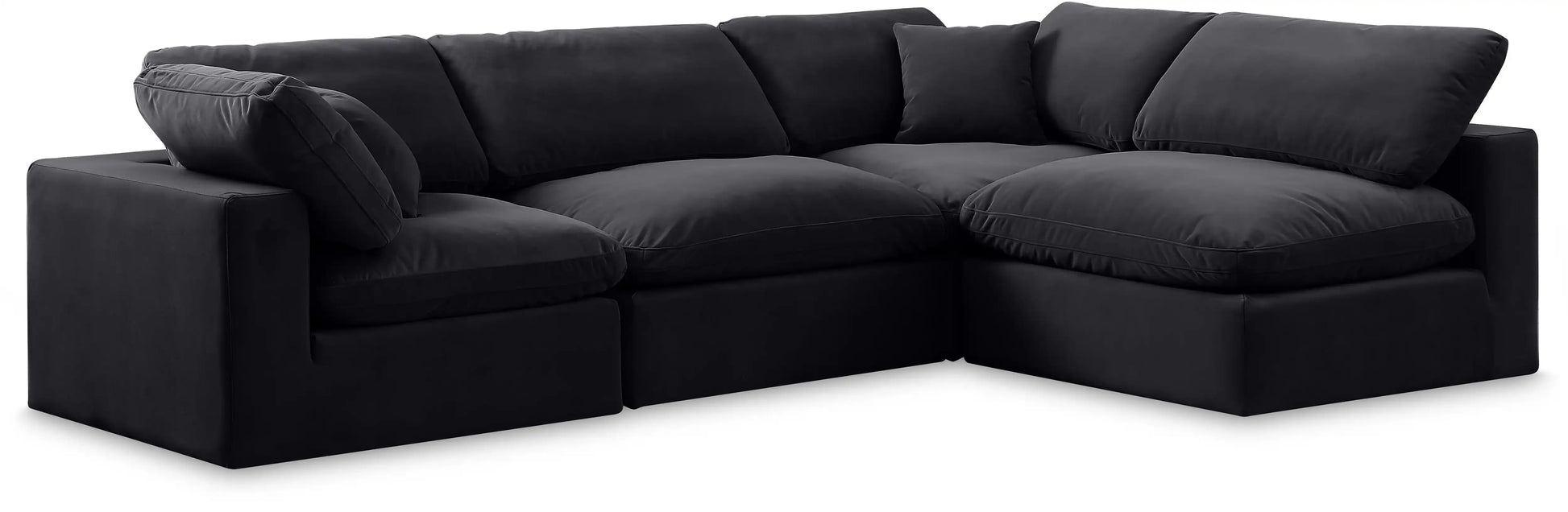 Comfy - 4 Piece Velvet Modular Armless Sectional - Best Buy Furniture