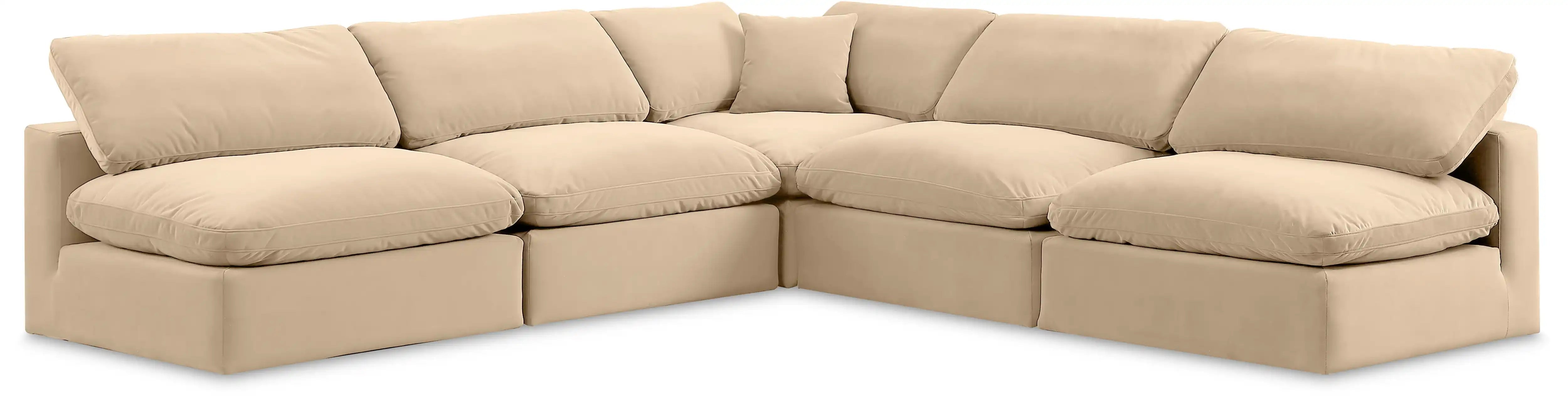 Comfy - 5 Piece Velvet Modular Corner Armless Sectional - Best Buy Furniture