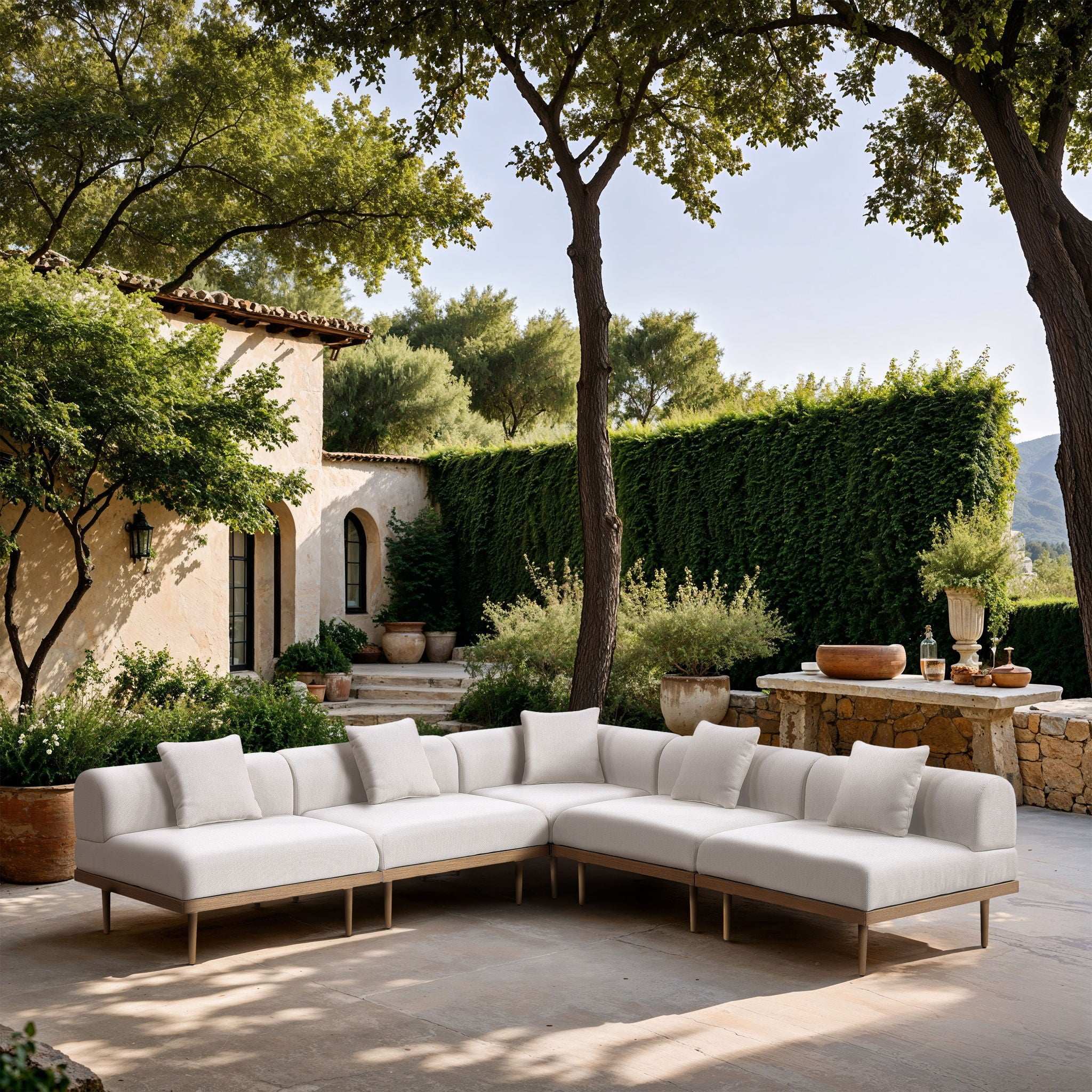 Laguna - 5 Piece 106.5" Upholstered Outdoor Patio Modular Sectional