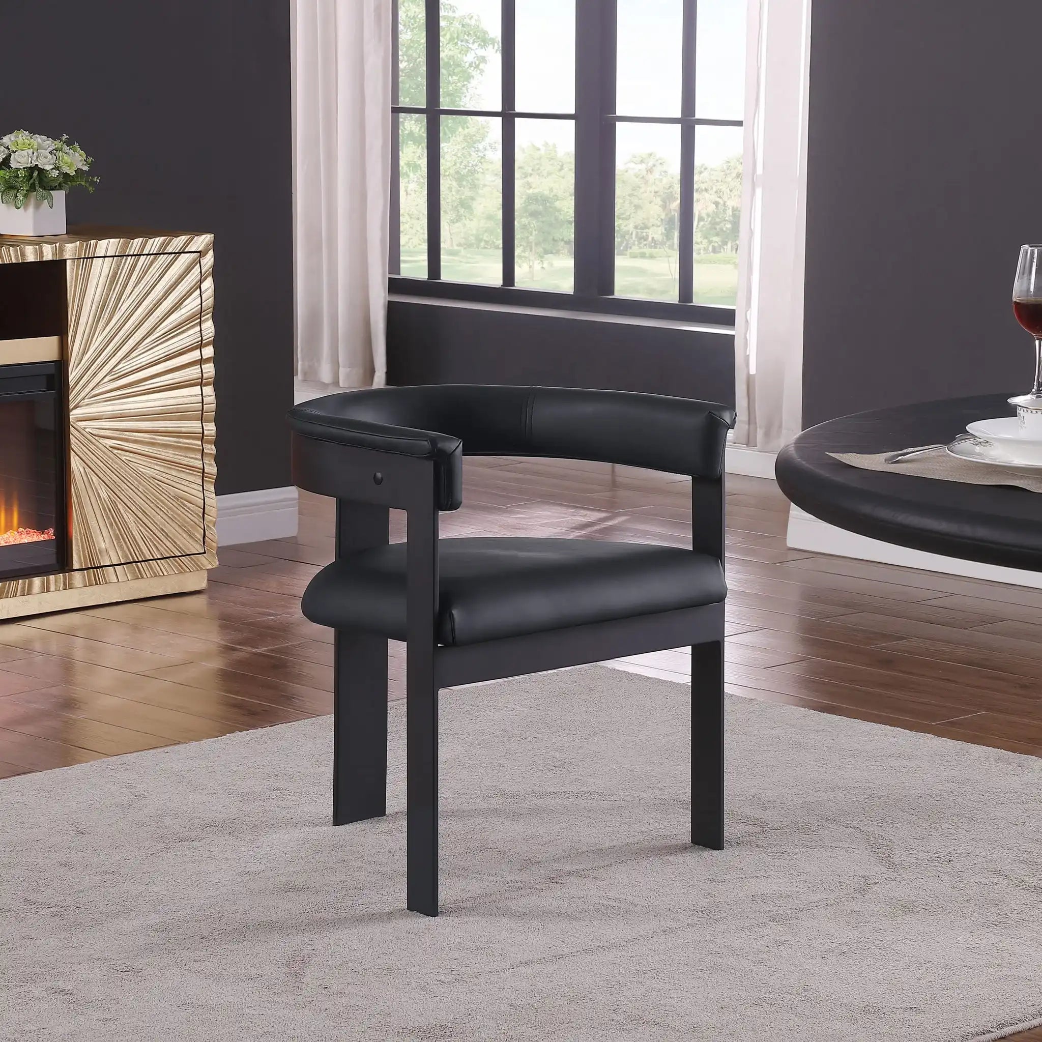 Romeo - Faux Leather Dining Chair With Black Base (Set of 2)
