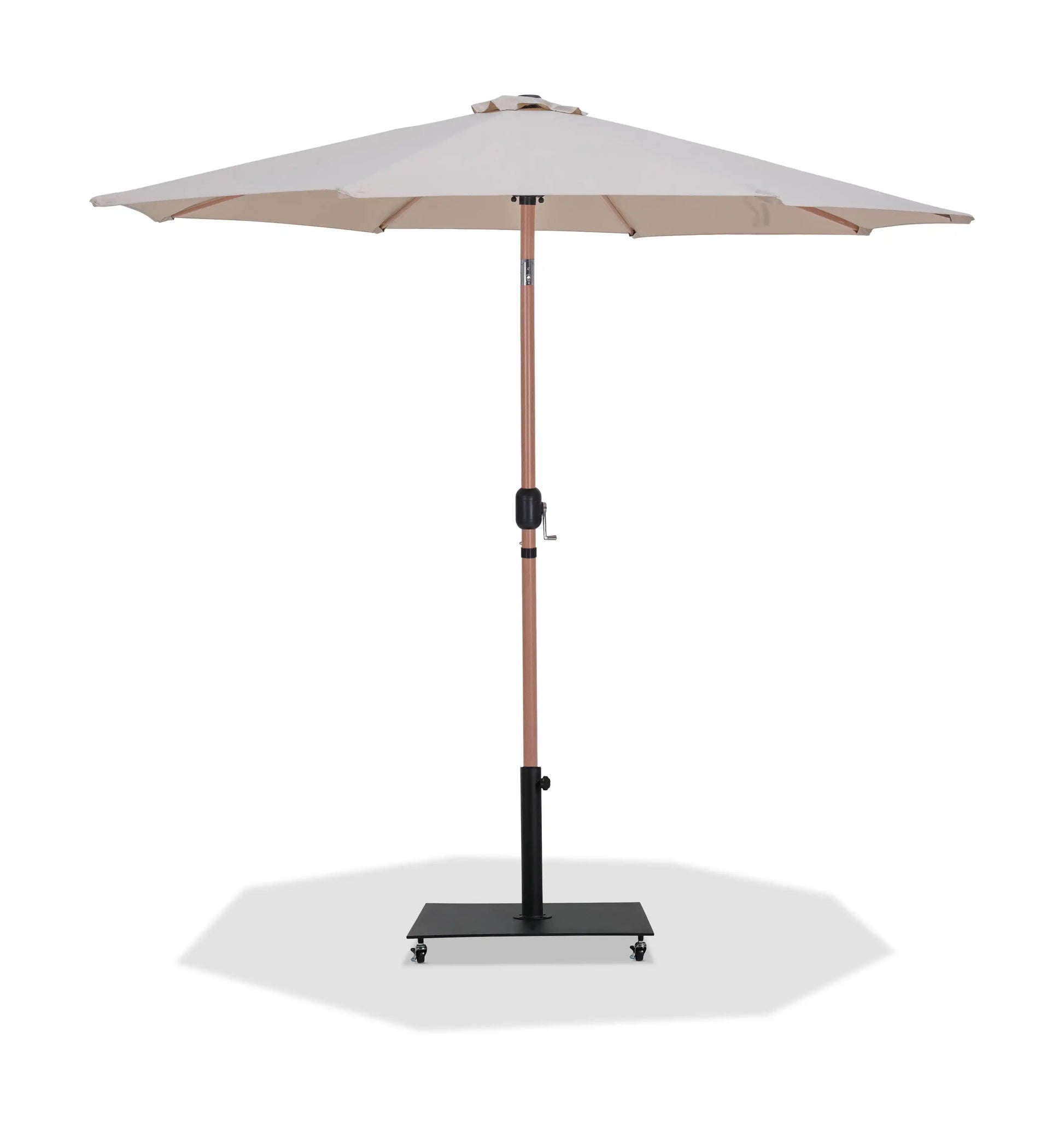 Fiji - Aluminum Patio Umbrella With Square Black And Teak Base - Best Buy Furniture