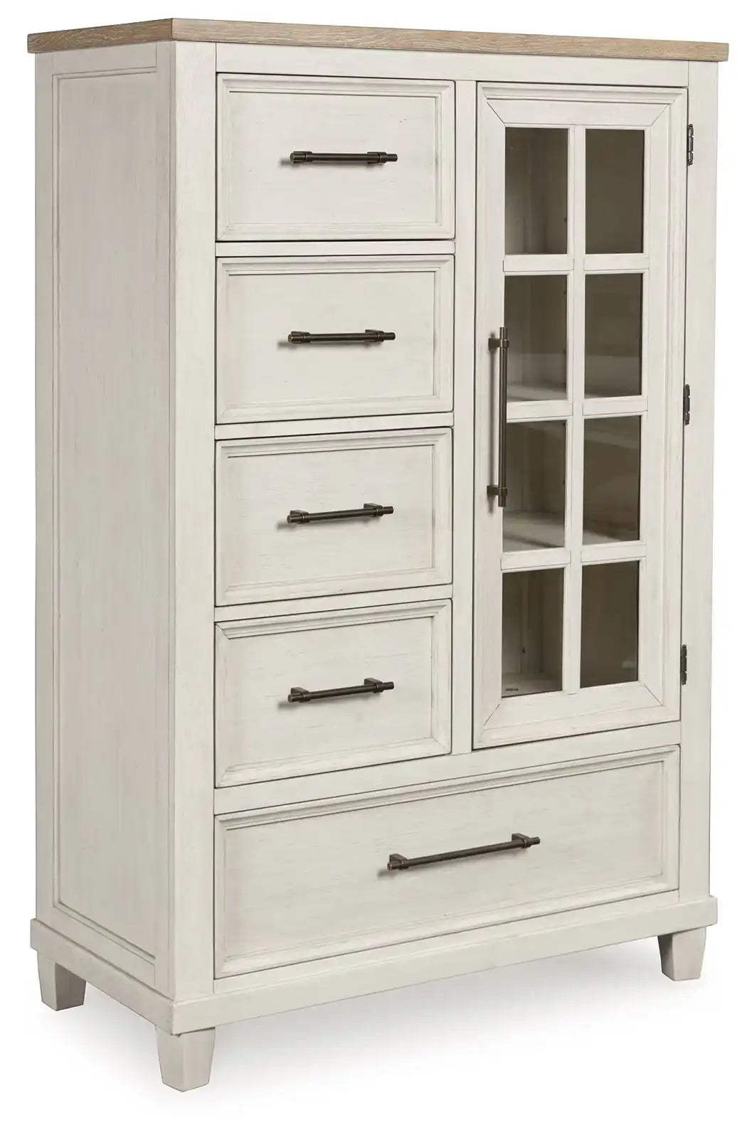 Shaybrock - Door Chest - Antique White / Brown - Best Buy Furniture