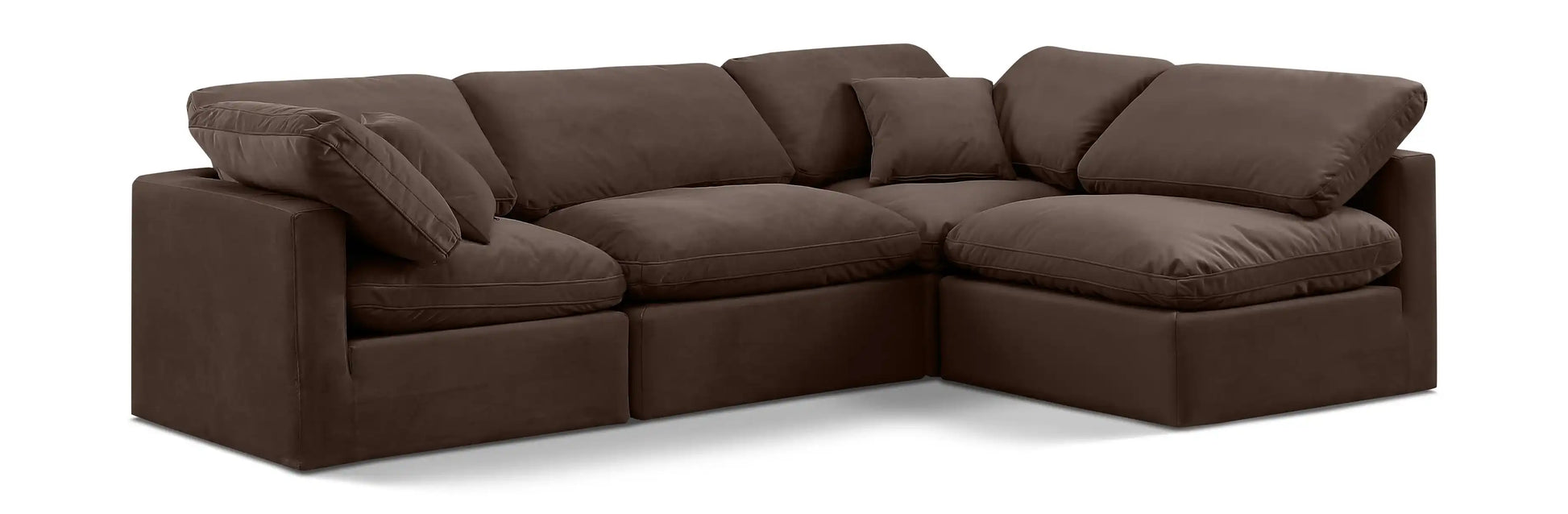 Indulge - Velvet 4 Piece Modular Sectional - Best Buy Furniture