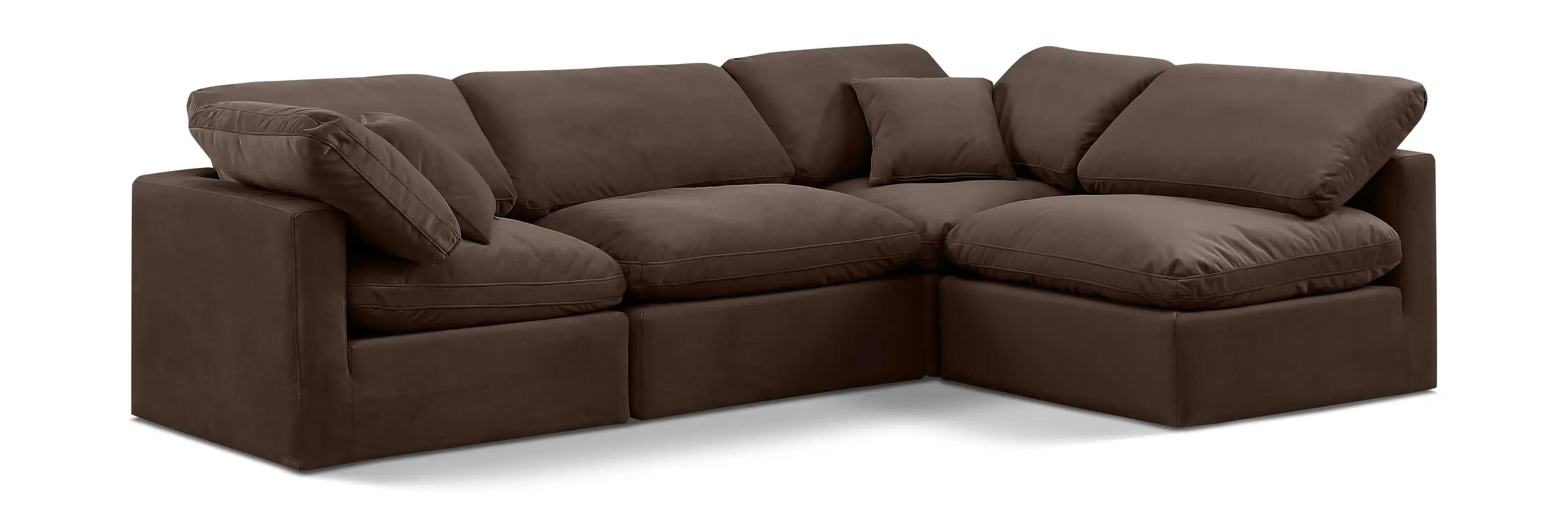 Indulge - Velvet 4 Piece Modular Sectional - Best Buy Furniture
