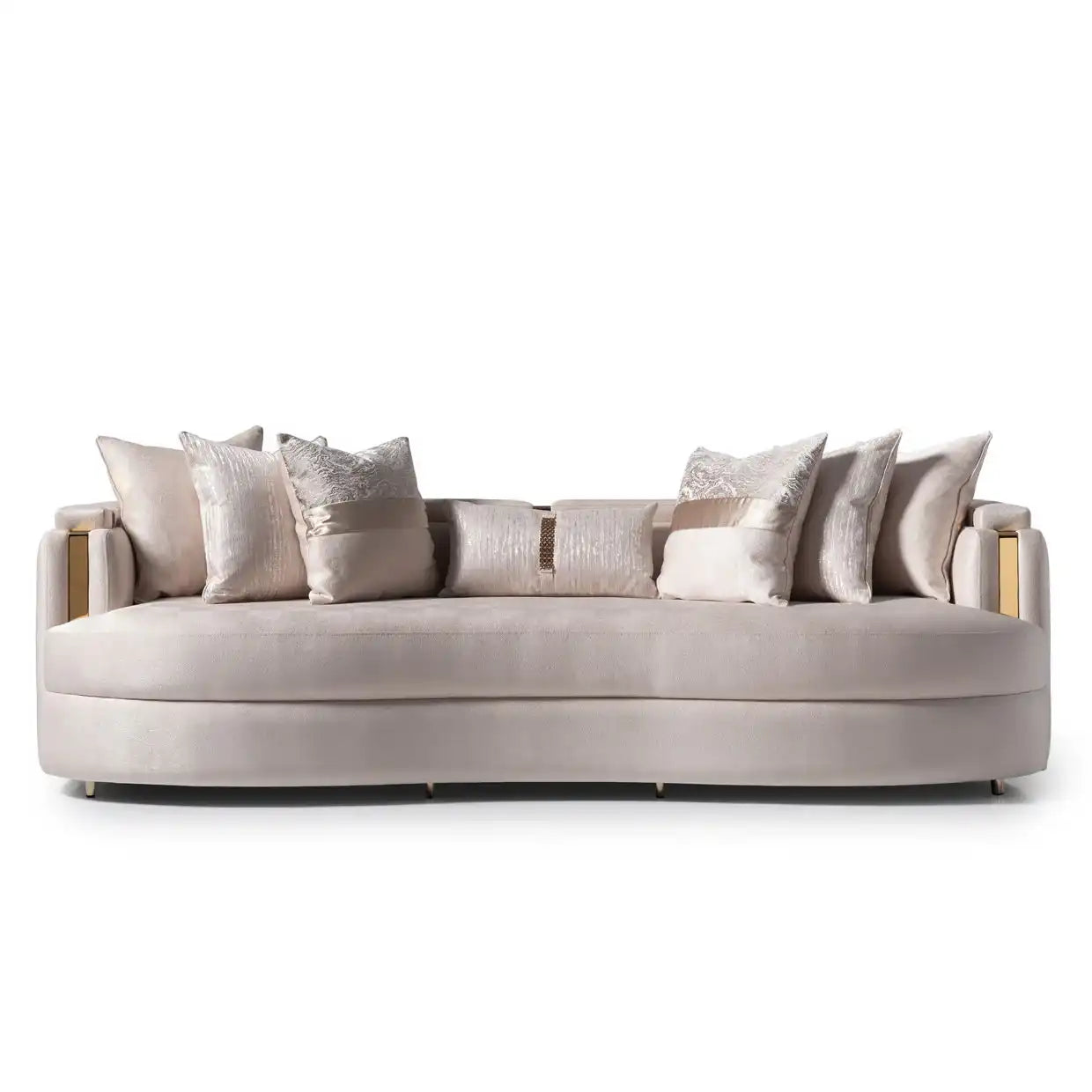 Carmela - Mansion Sofa - Almond/Gold - Best Buy Furniture