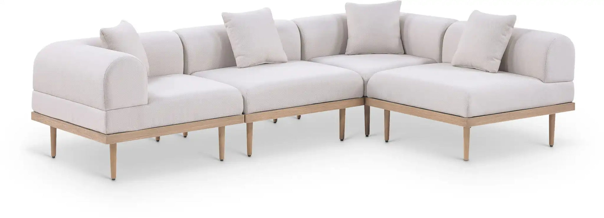Laguna - 4 Piece 106.5" Upholstered Outdoor Patio Modular Sectional - Best Buy Furniture