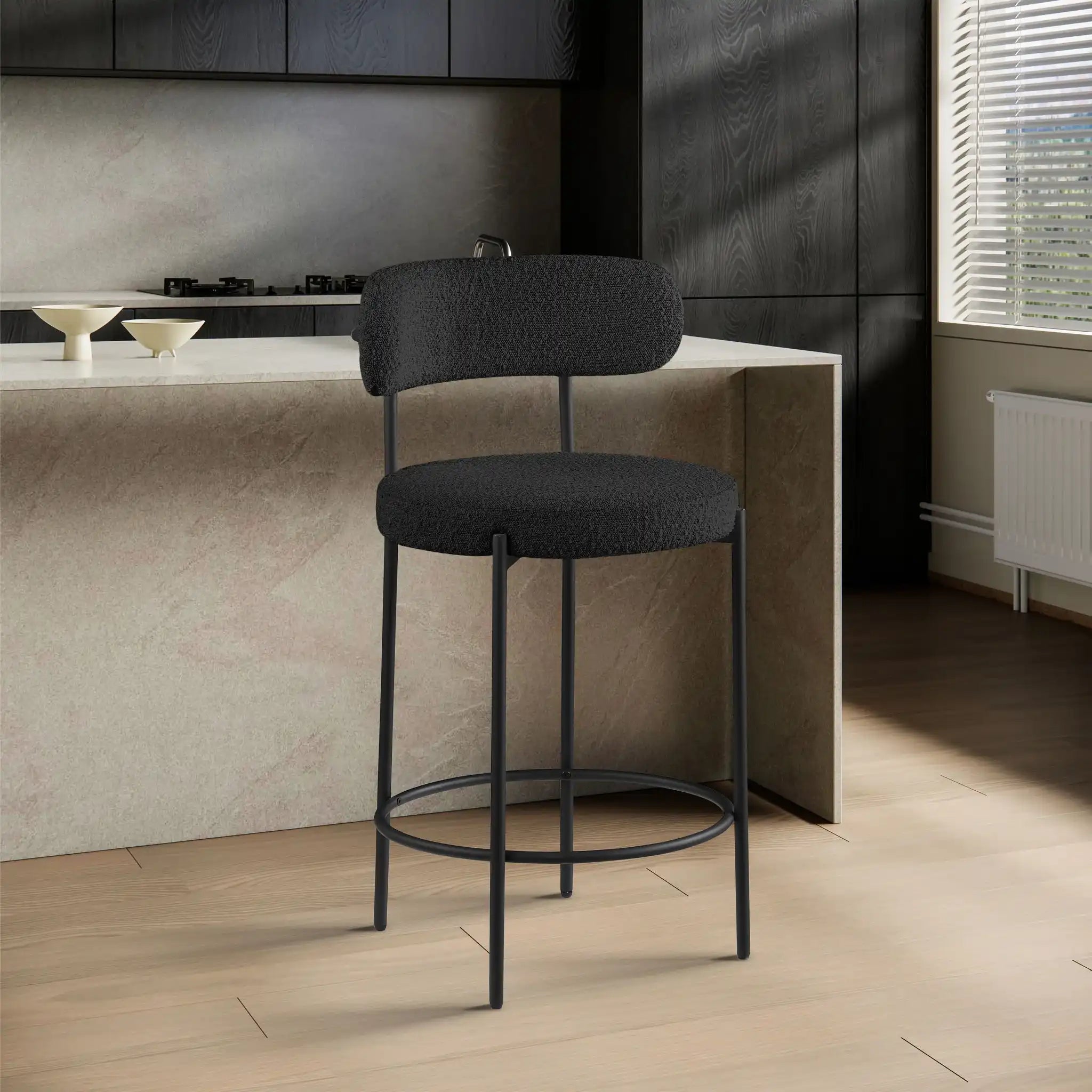 Beacon - Boucle Fabric Stool (Set of 2)