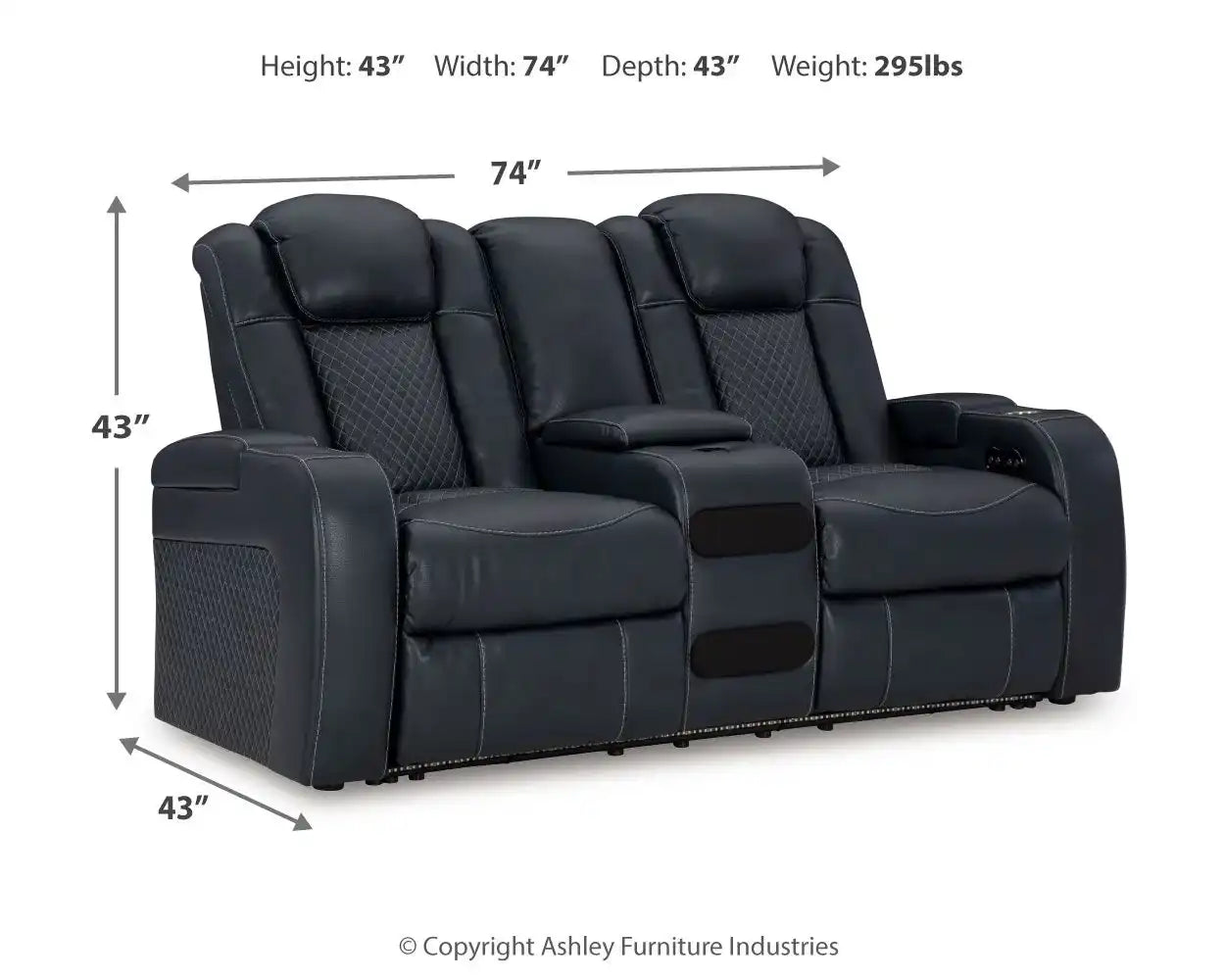 Fyne-dyme - Power Reclining Loveseat With Console/Adj Hdrst - Best Buy Furniture