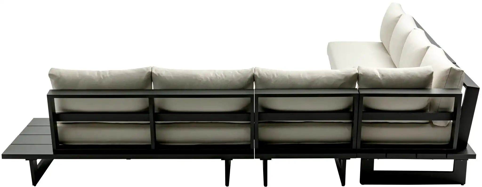 Maldives - 5 Piece Water Resistant Outdoor Patio Modular Sectional With Gray Base