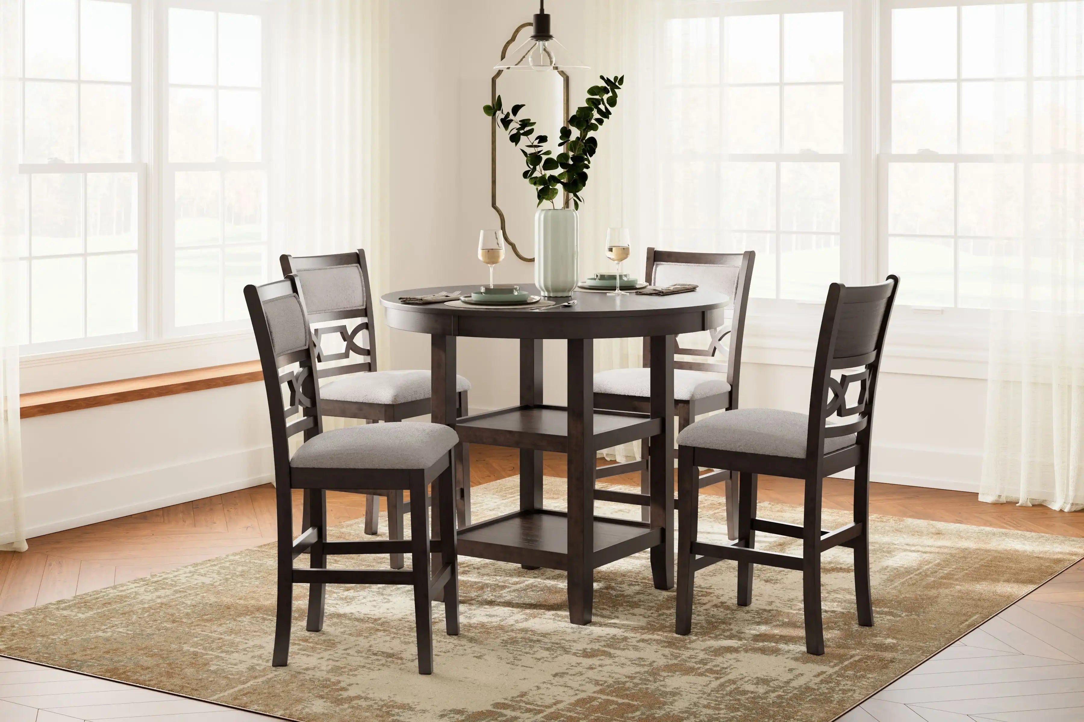 Langwest - Dining Room Counter Table Set (Set of 5) - Brown - Best Buy Furniture