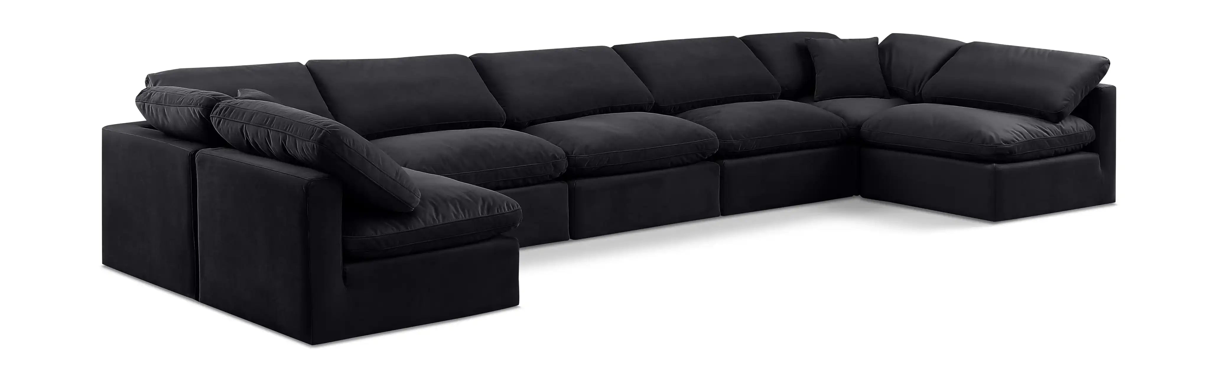 Indulge - Velvet 7 Piece Modular U-Shaped Sectional - Best Buy Furniture