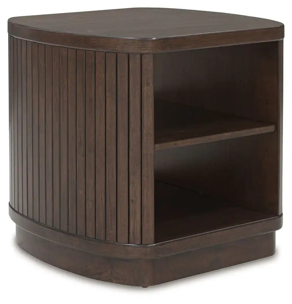 Korestone - Square End Table - Dark Brown - Best Buy Furniture