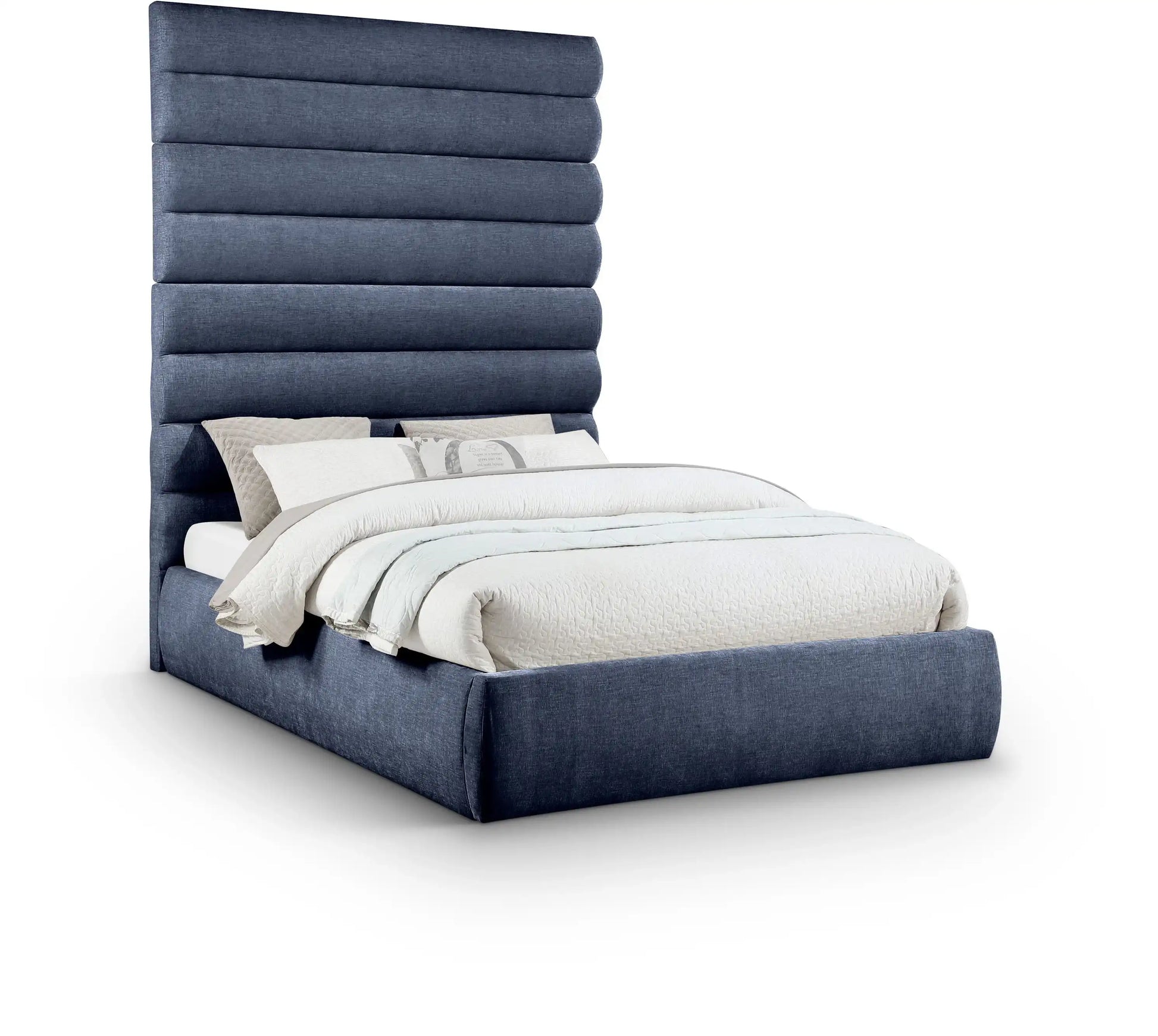Adam - Chenille Fabric Bed With 89" Headboard - Best Buy Furniture