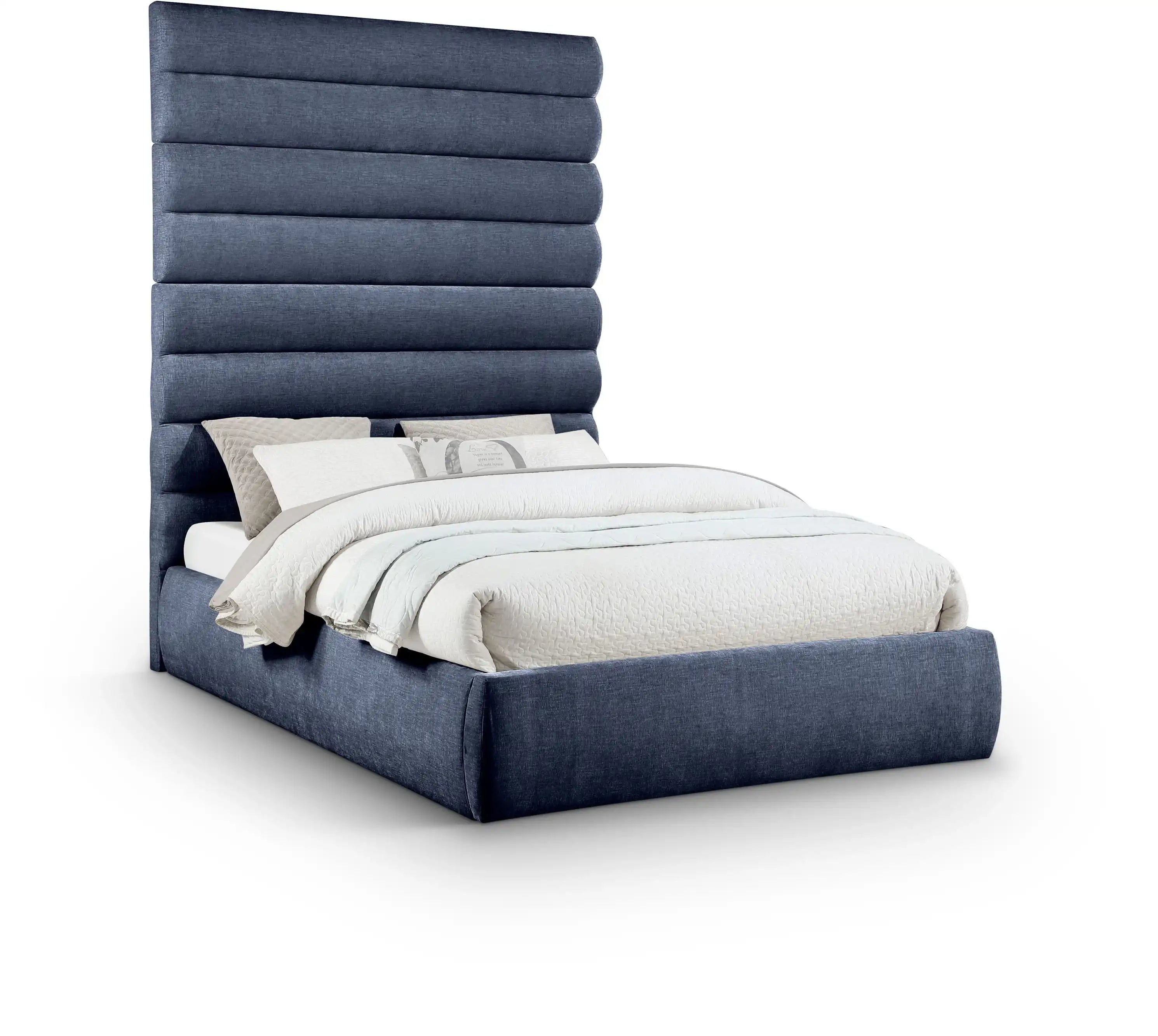 Adam - Chenille Fabric Bed With 89" Headboard - Best Buy Furniture