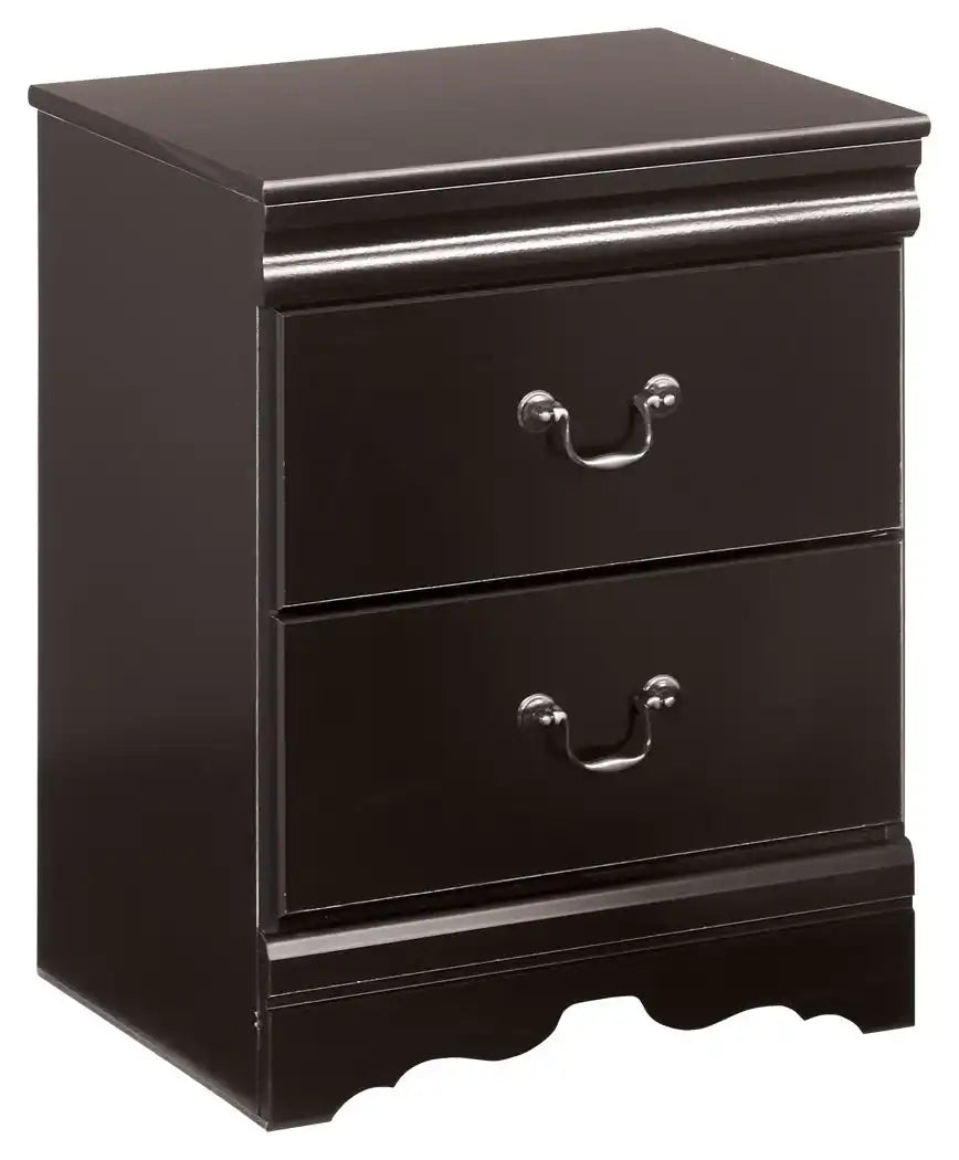 Huey Vineyard - Two Drawer Night Stand - Black - Best Buy Furniture