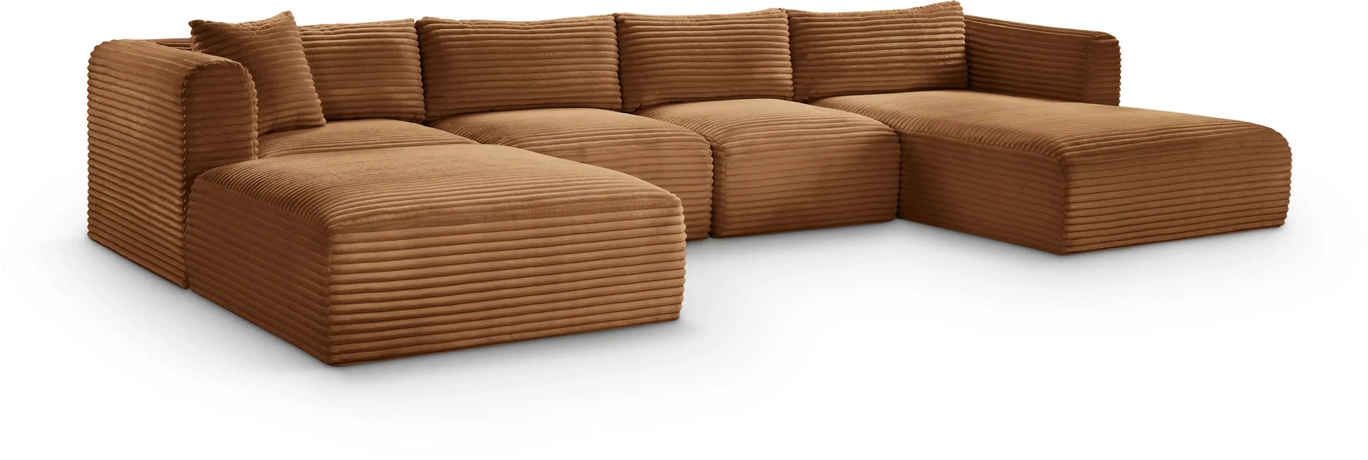 Shaggy - Fabric 5 Piece Modular Sectional With Chaise And Ottoman - Best Buy Furniture