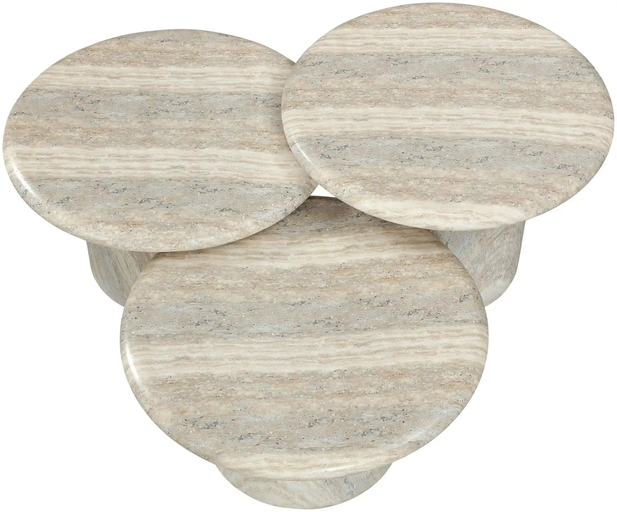 Emara - 3 Piece Concrete And Fiberglass Indoor / Outdoor Coffee Table