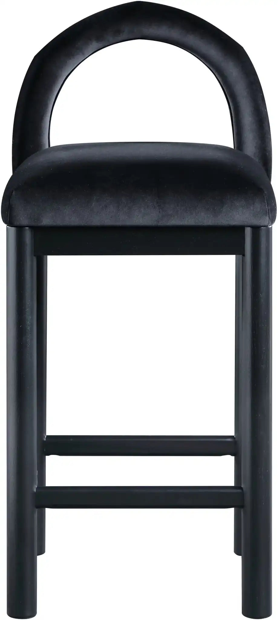 Conrad - Velvet Counter Stool With Black Legs