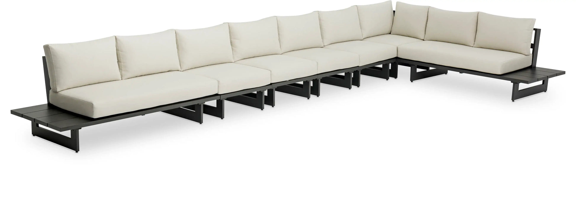 Maldives - 7 Piece Water Resistant Outdoor Patio Modular Sectional With Gray Base - Best Buy Furniture
