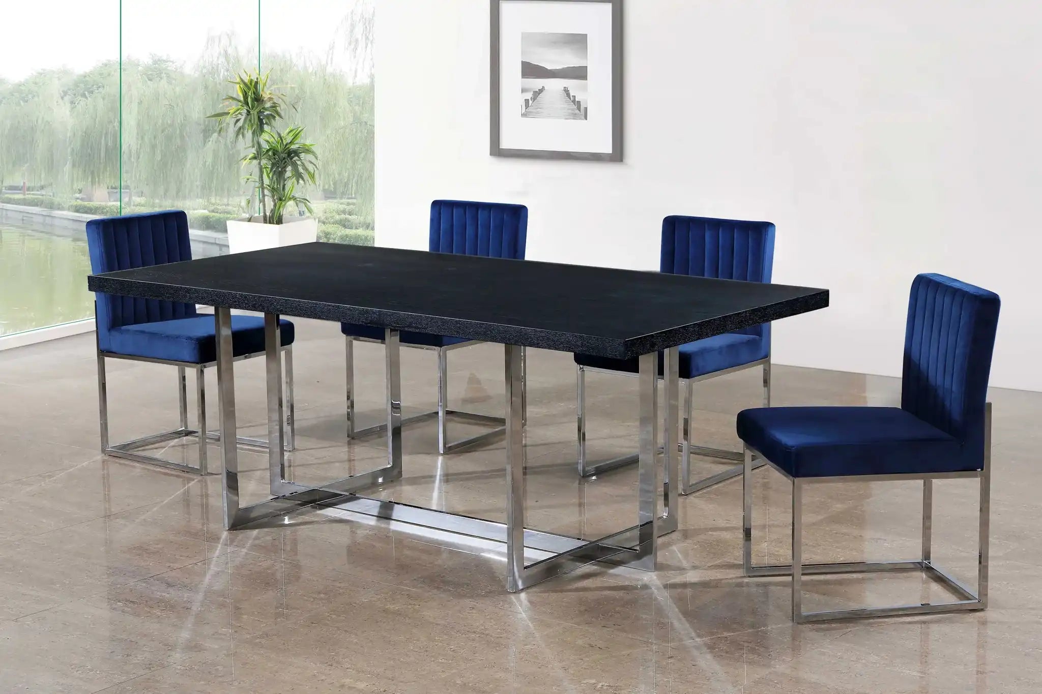 Giselle - Dining Chair with Chrome Base (Set of 2)