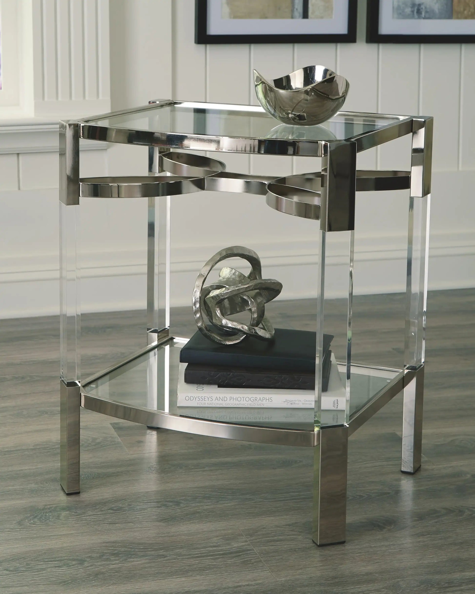 Chaseton - Accent Table - Clear / Silver Finish - Best Buy Furniture