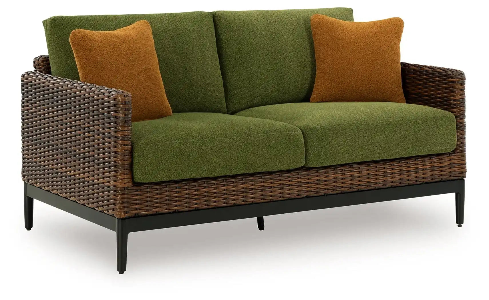 Horizon Hall - Loveseat With Cushion - Brown / Green - Best Buy Furniture