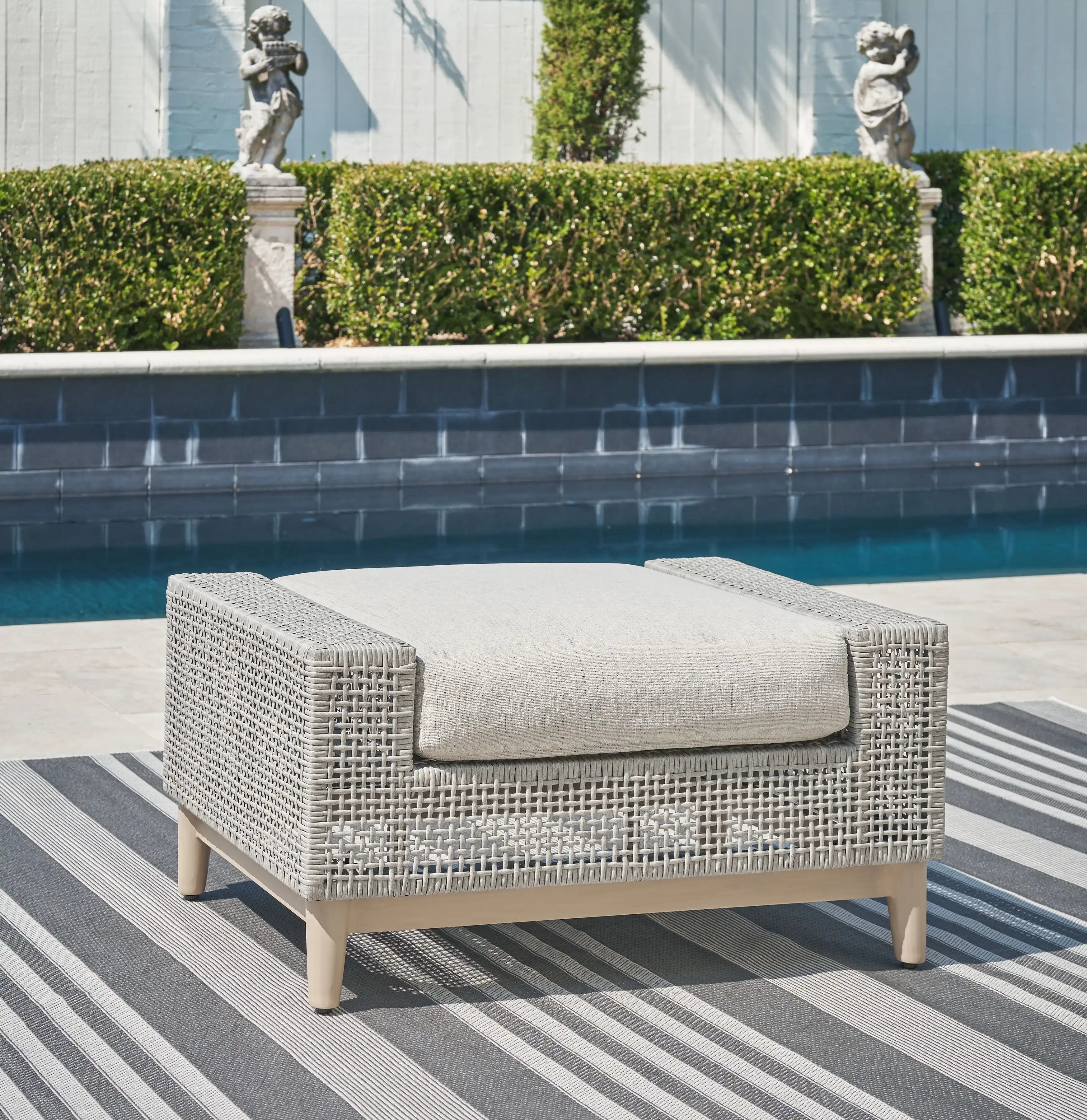 Seton Creek - Ottoman With Cushion - Gray - Best Buy Furniture