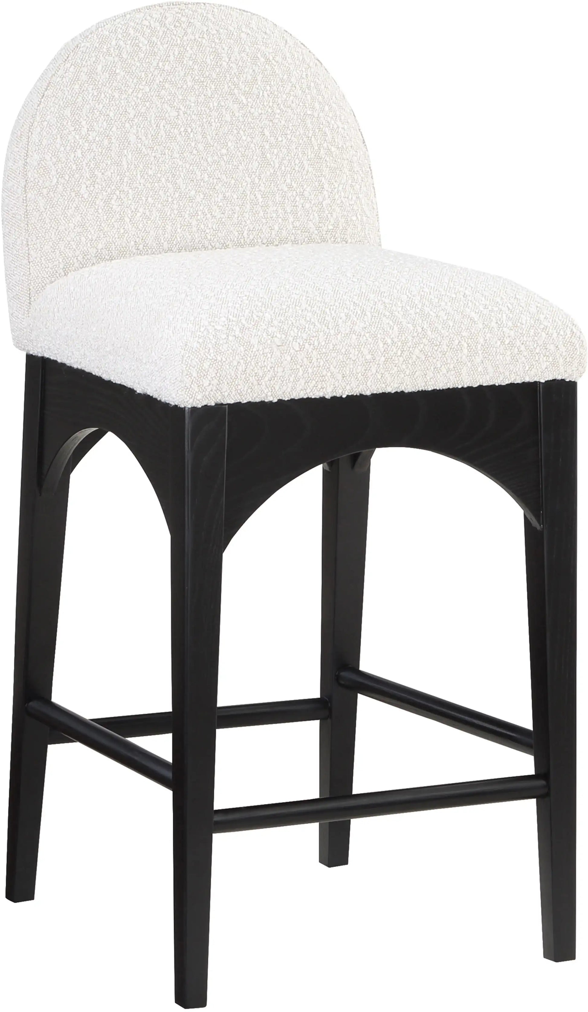 Waldorf - Boucle Stool With Black Legs - Best Buy Furniture
