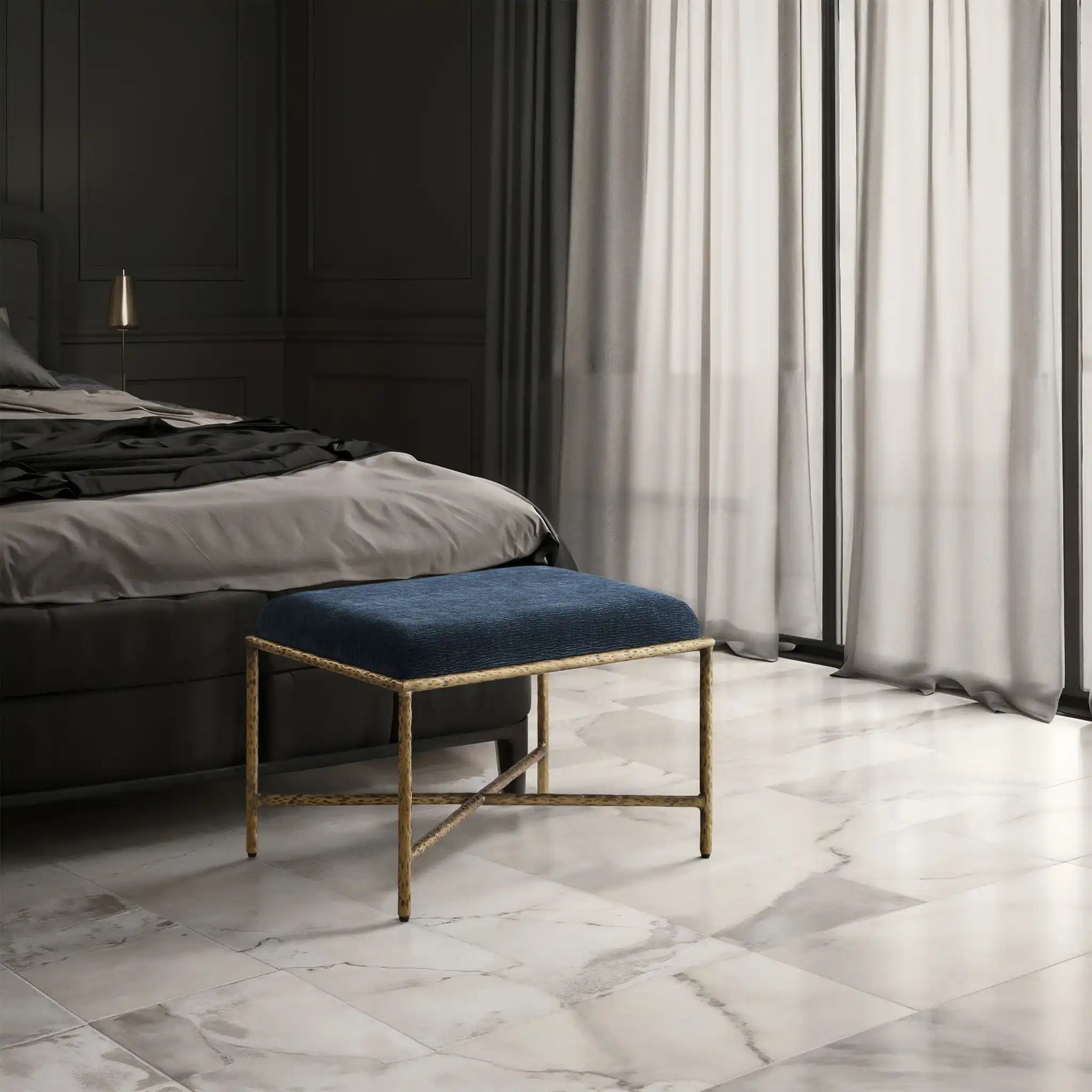 Valley - Bench With Gold Frame
