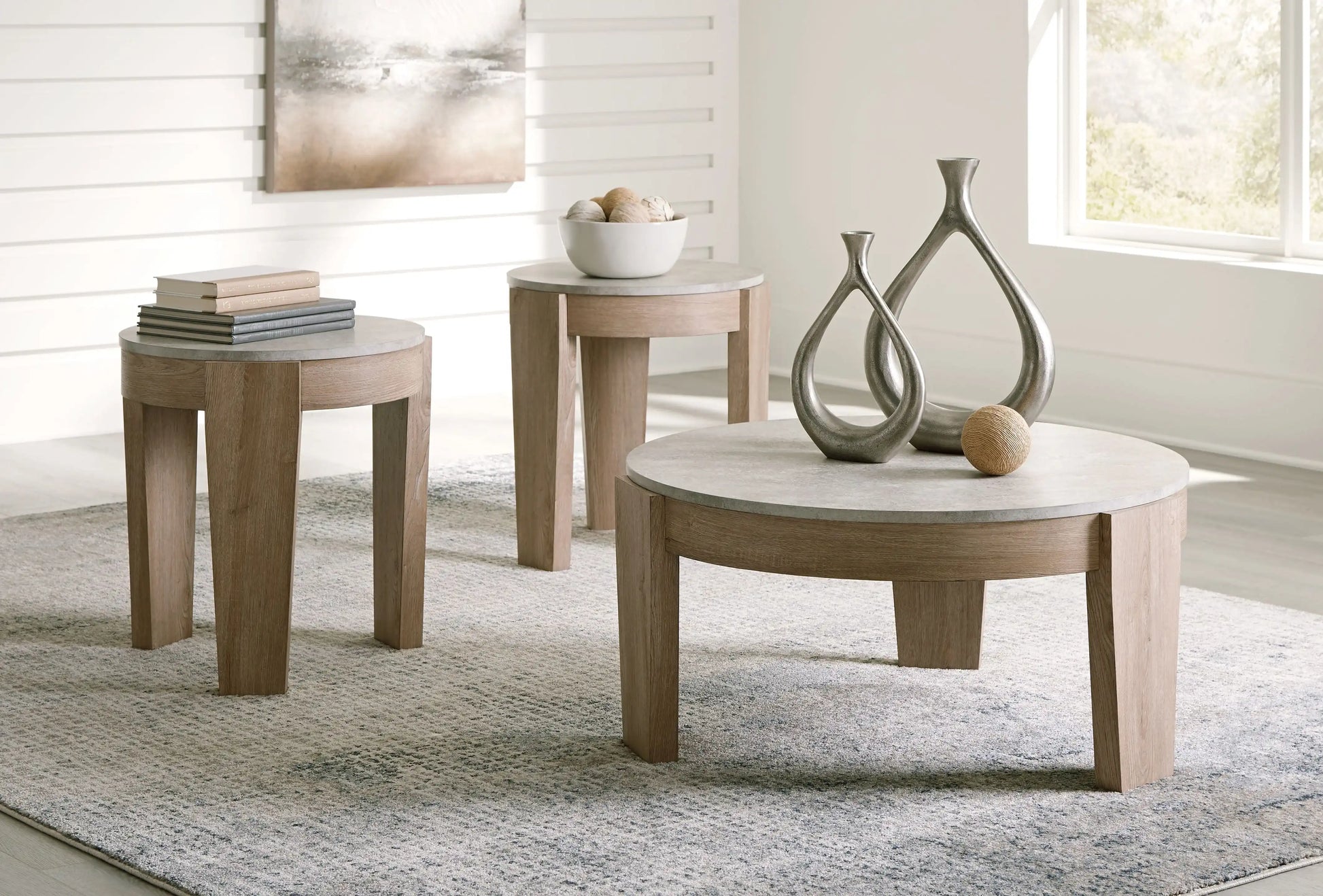 Guystone - Occasional Table Set (Set of 3) - Light Brown - Best Buy Furniture