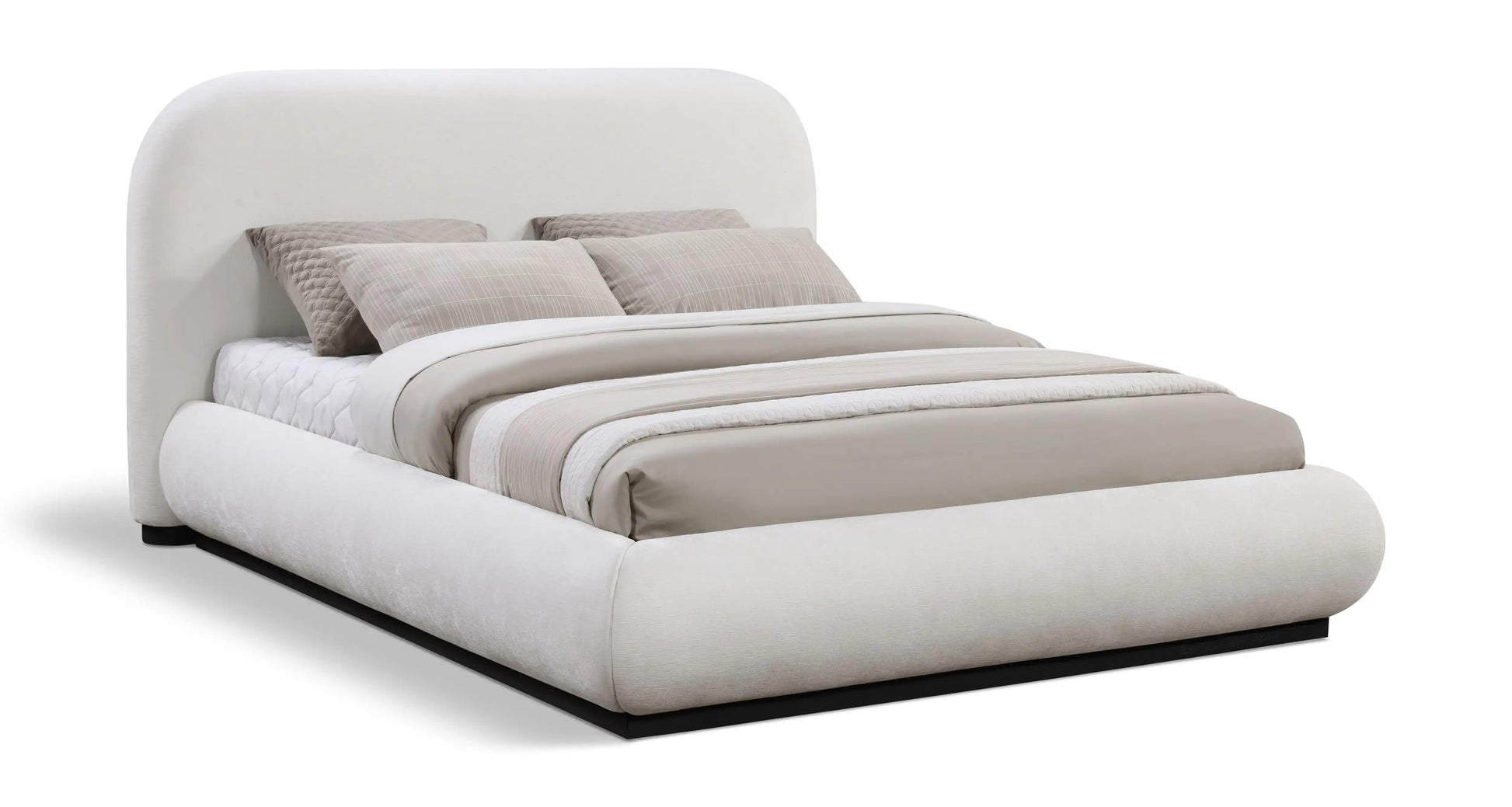 Vaughn - Chenille Bed With Black Base - Best Buy Furniture