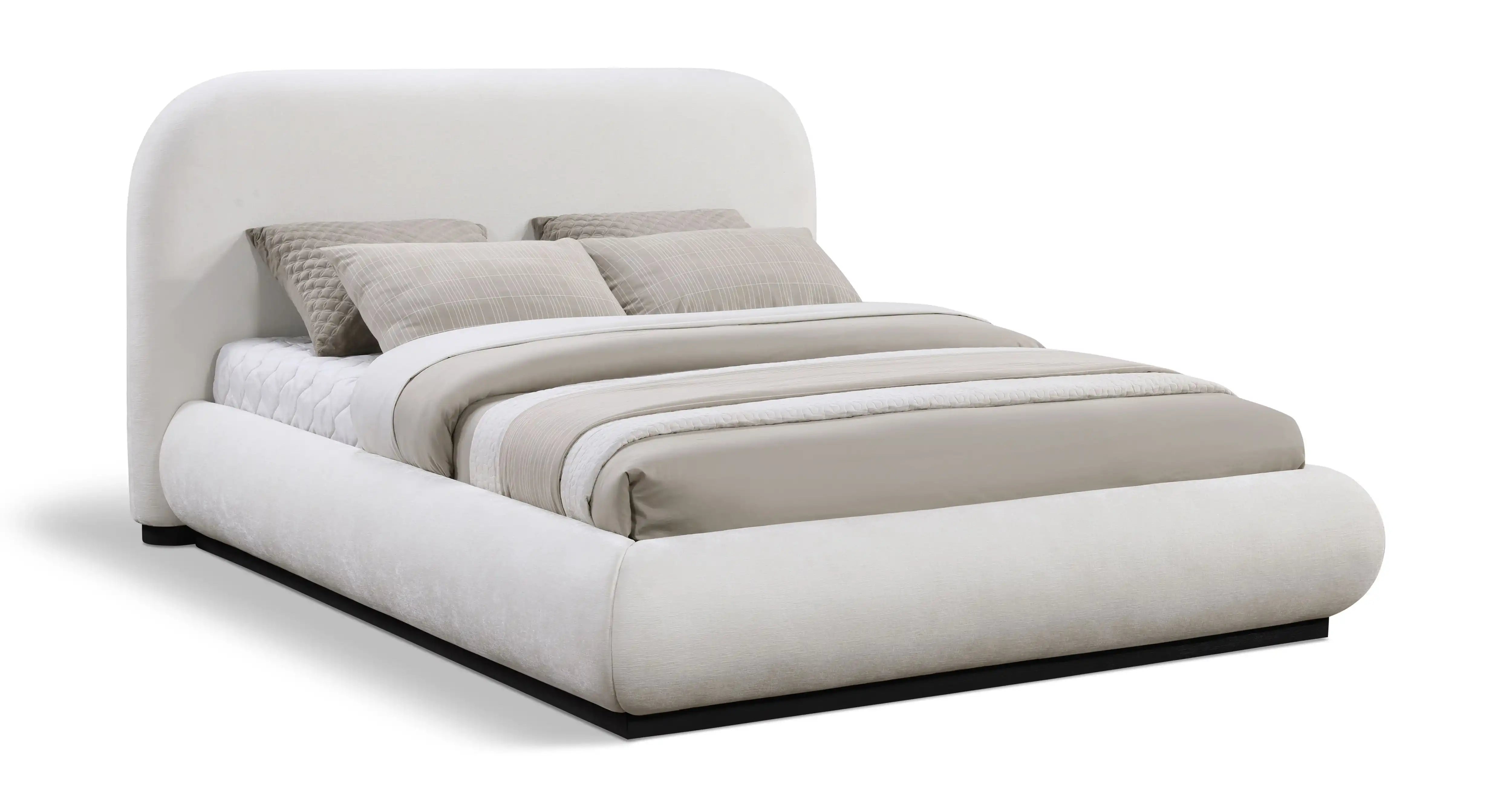 Vaughn - Chenille Bed With Black Base - Best Buy Furniture