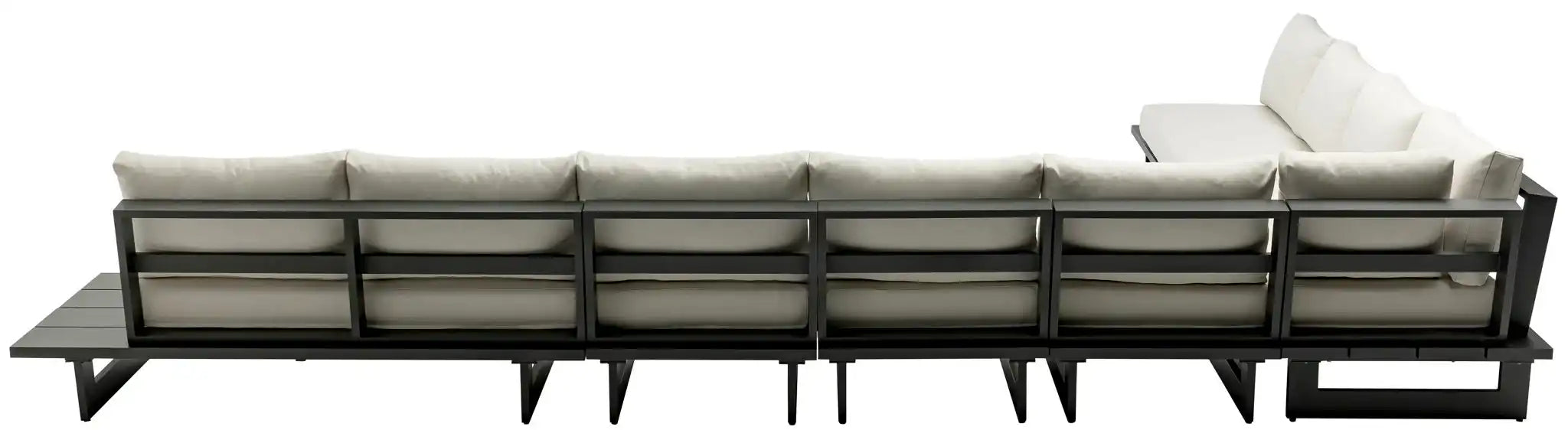 Maldives - 7 Piece Water Resistant Outdoor Patio Modular Sectional With Gray Base