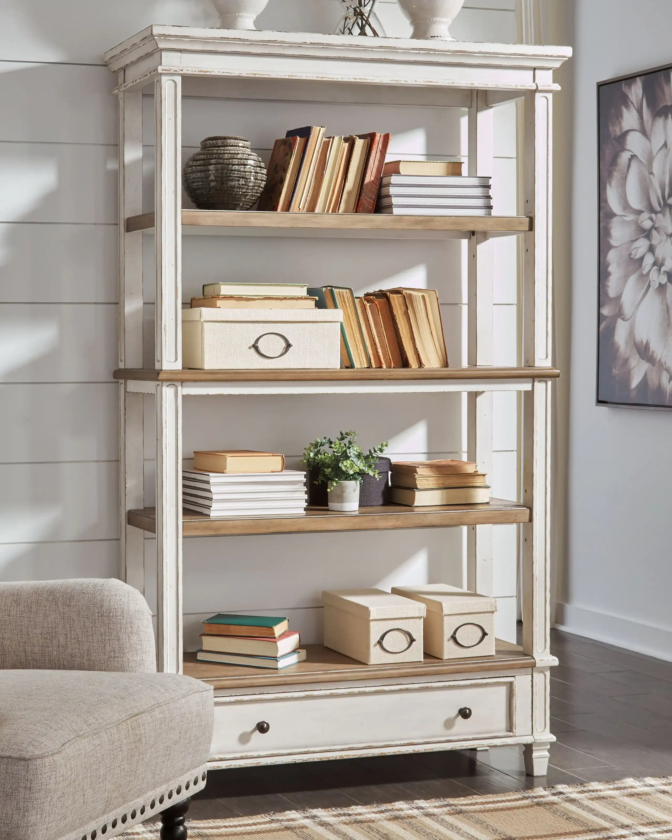 Realyn - Bookcase - Brown / White - Best Buy Furniture