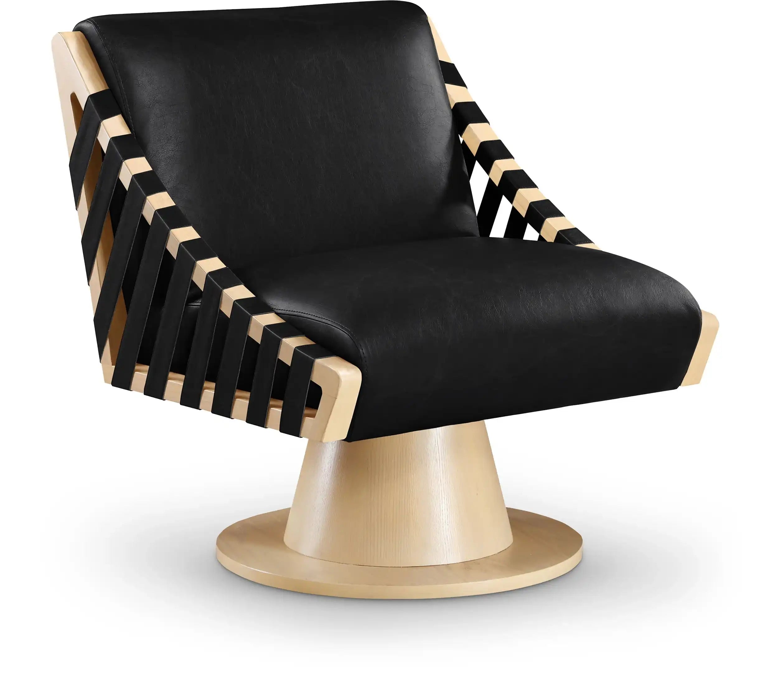 Millwin - Swivel Accent Chair With Natural Base - Best Buy Furniture