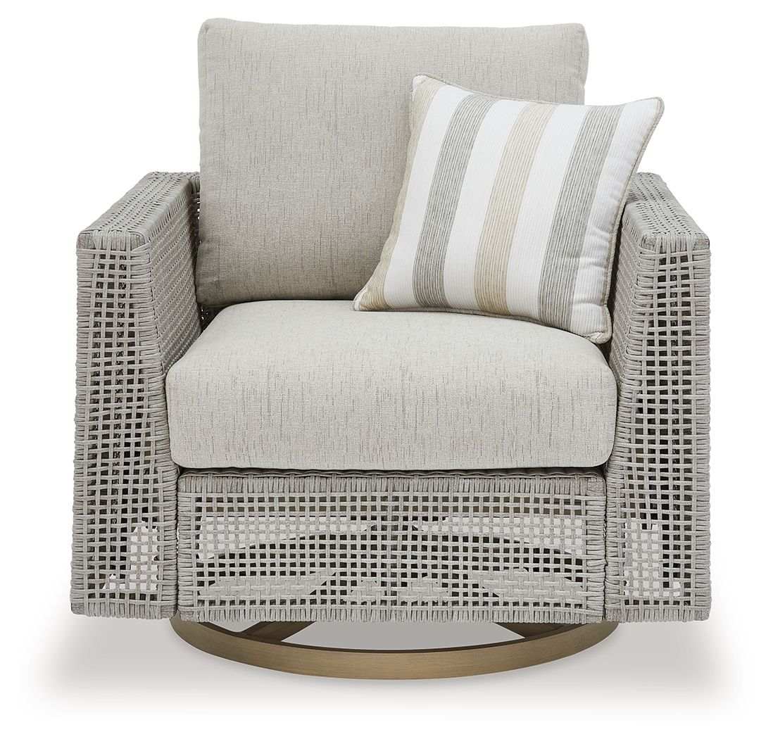 Seton Creek - Swivel Lounge With Cushion - Gray - Best Buy Furniture