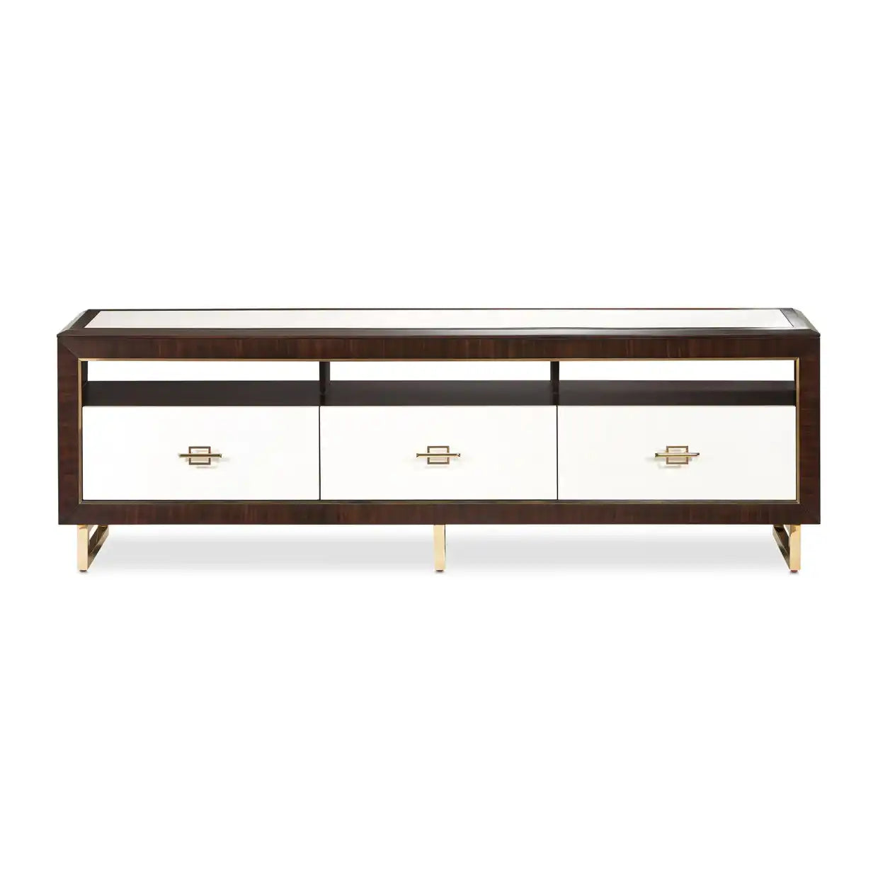 Belmont Place - Media Cabinet - White / Dark Brown - Best Buy Furniture