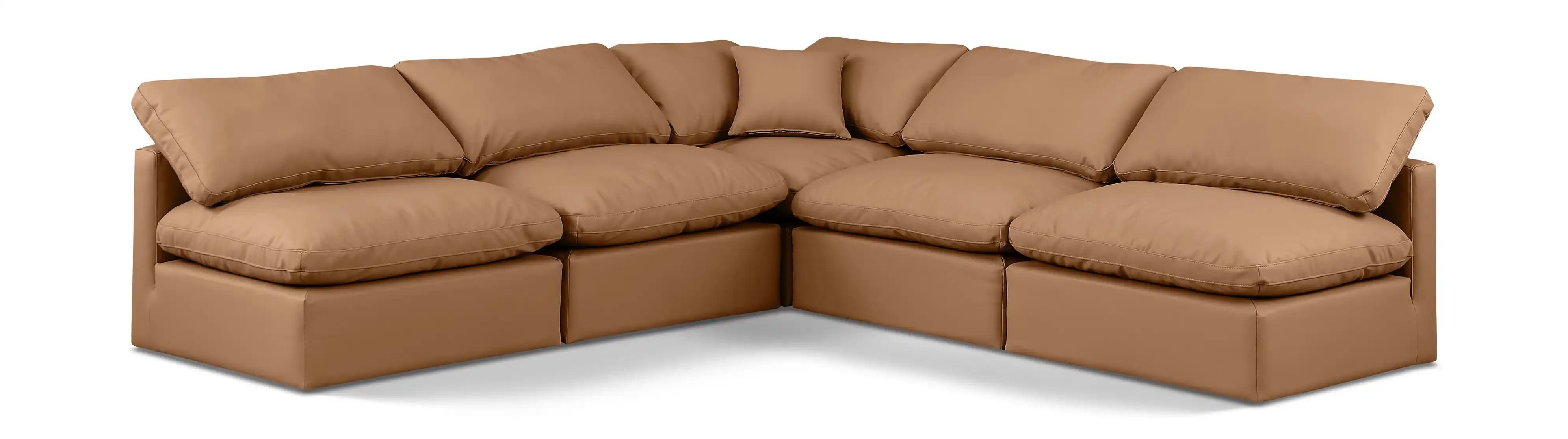 Indulge - Faux Leather 5 Piece Modular Corner Armless Sectional - Best Buy Furniture
