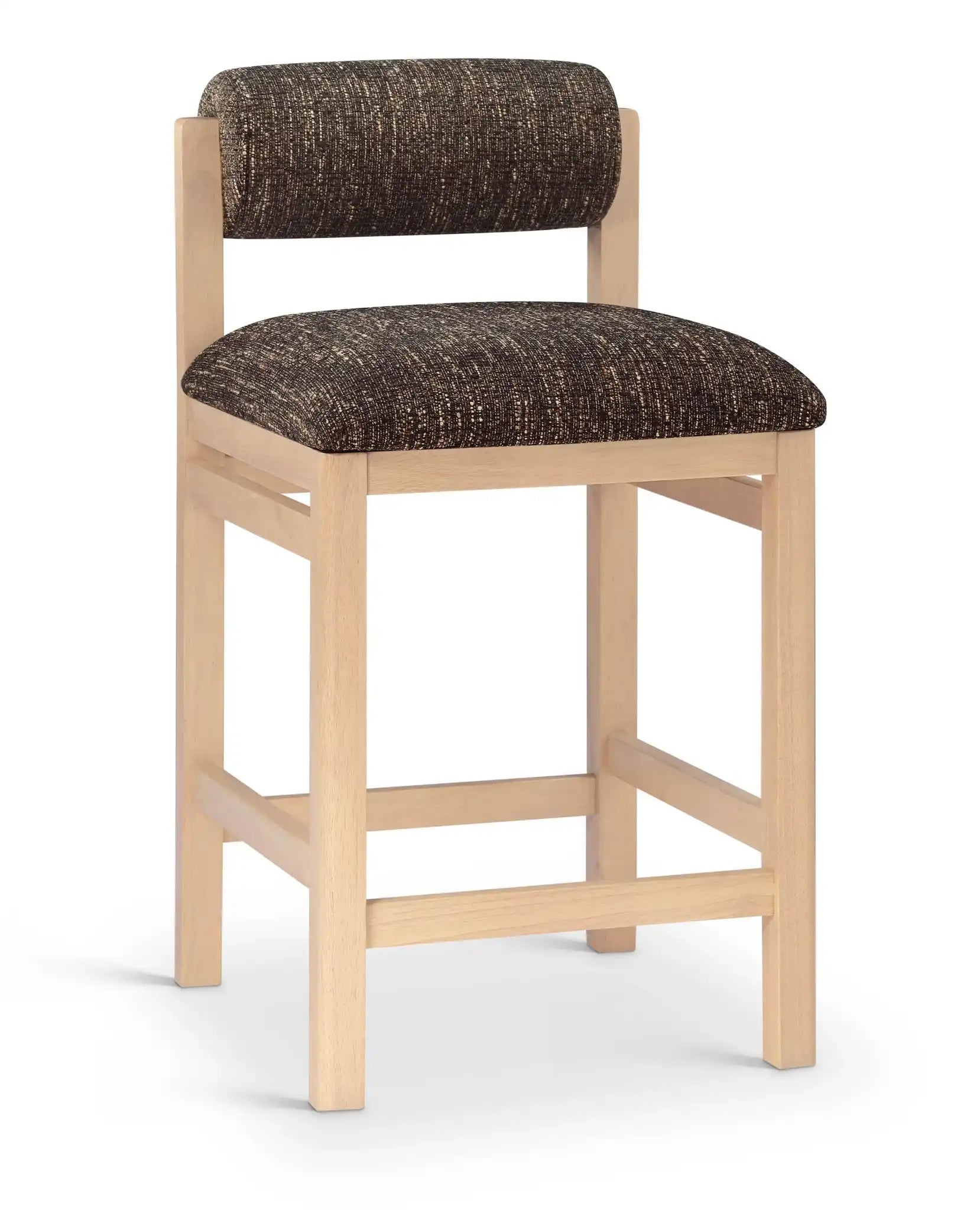 Roundhill - Fabric Counter Stool - Natural Frame - Best Buy Furniture