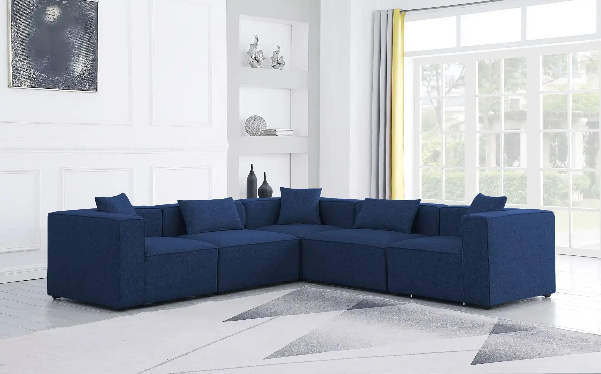 Cube - Linen 5 Piece Modular Corner Sectional