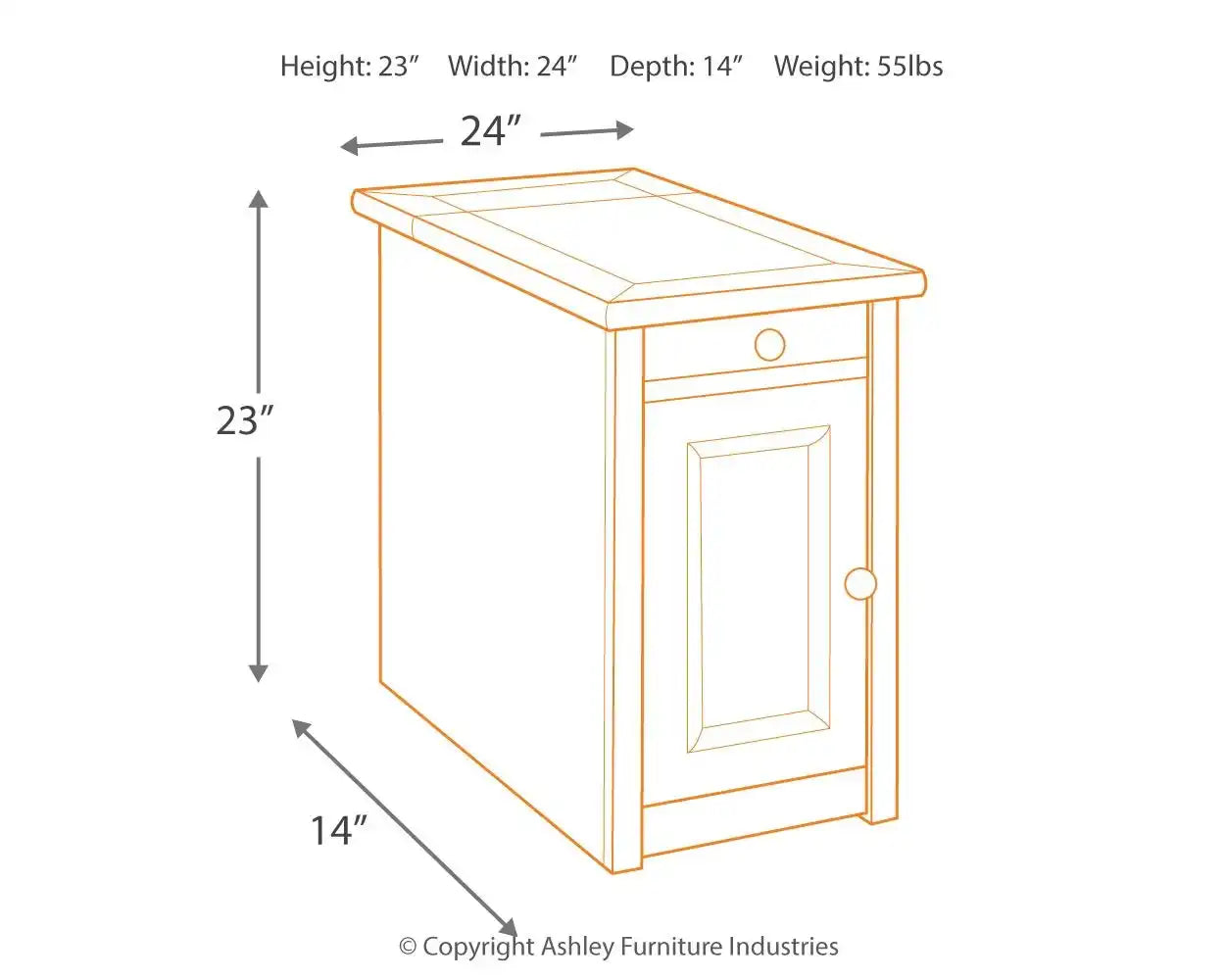 Tyler Creek - Chair Side End Table - Grayish Brown / Black - Best Buy Furniture